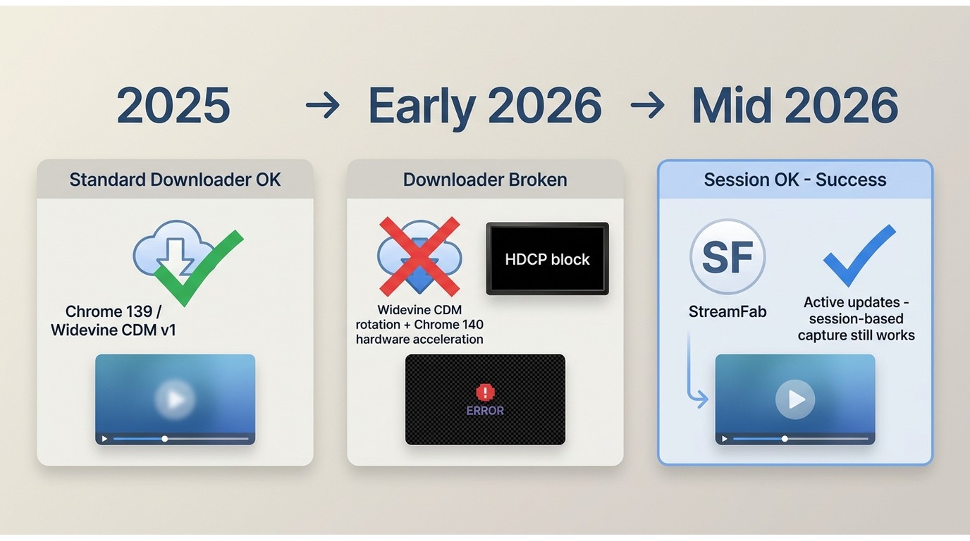 Widevine drm in 2026 why old downloaders break