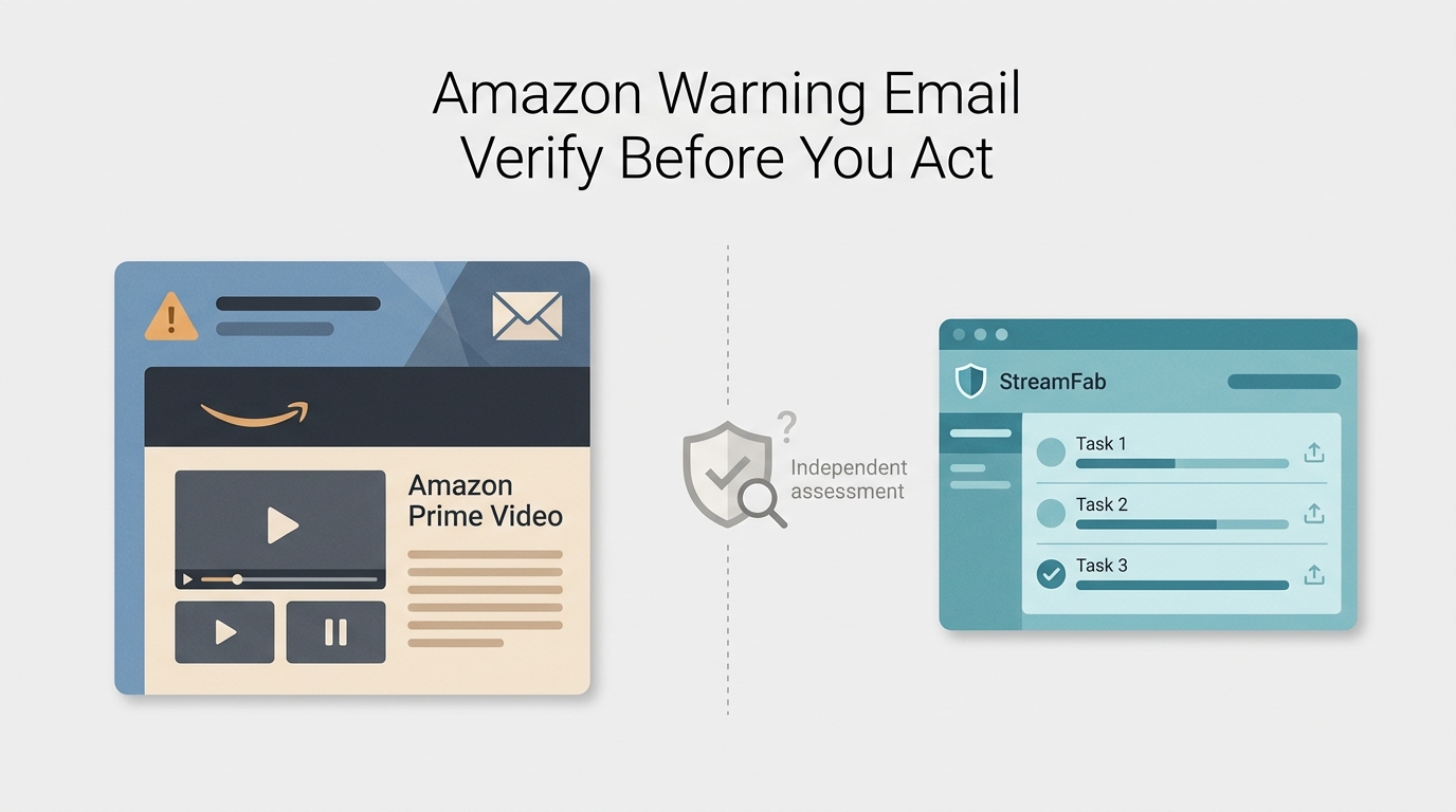 Amazon Prime Video Warning Email: Verify It and Assess StreamFab Risk