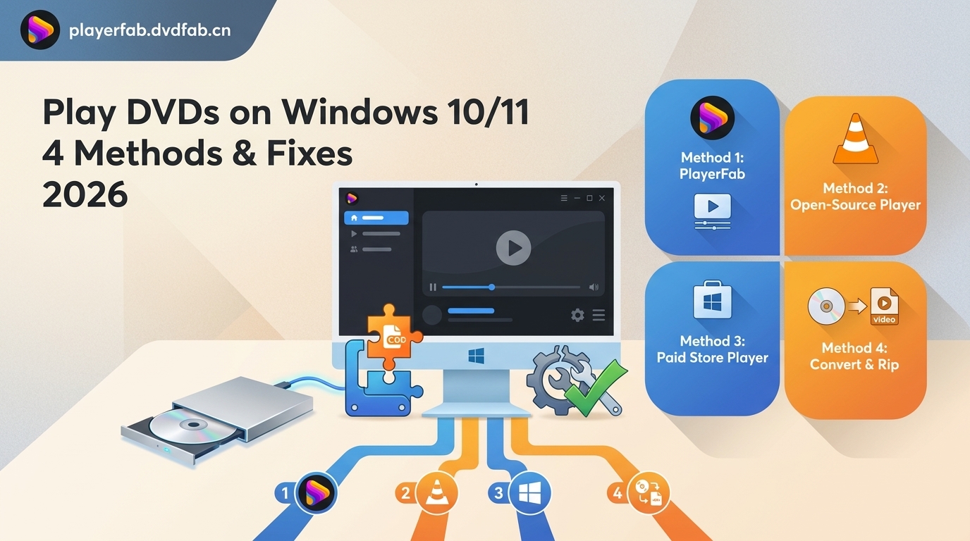 Play DVDs on Windows 10/11: 4 Methods and Fixes [2026]