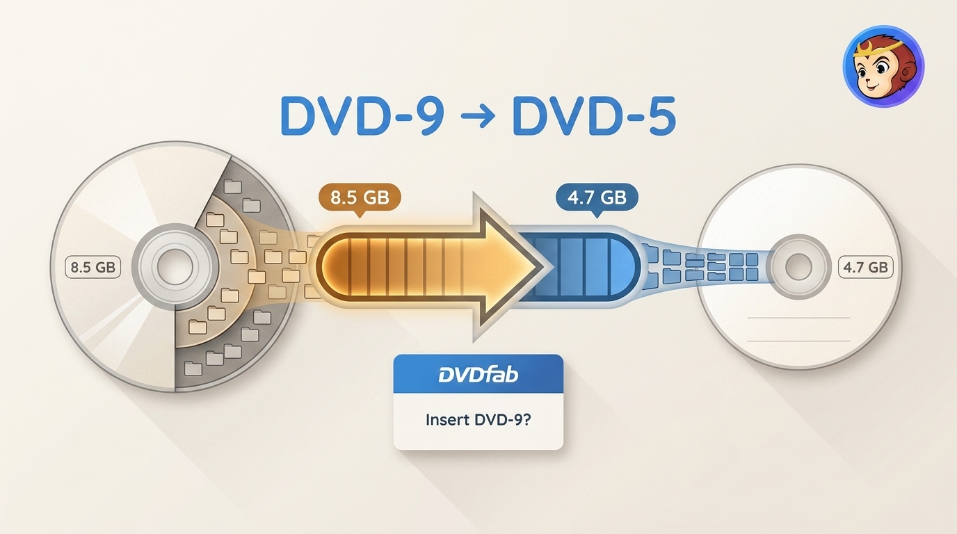 DVD9 到 DVD5：修正插入 DVD-9 提示