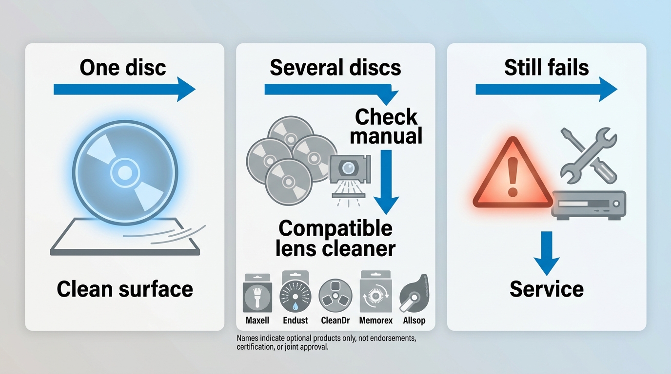 How to distinguish DVD surface dirt, player lens dust, and drive failure