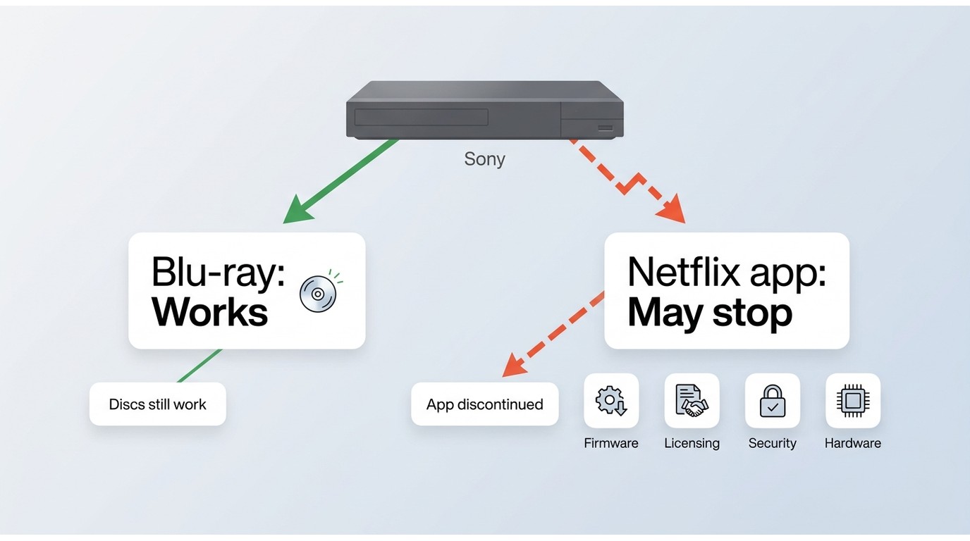 Why Netflix can disappear while Blu-ray disc playback still works on the same Sony player