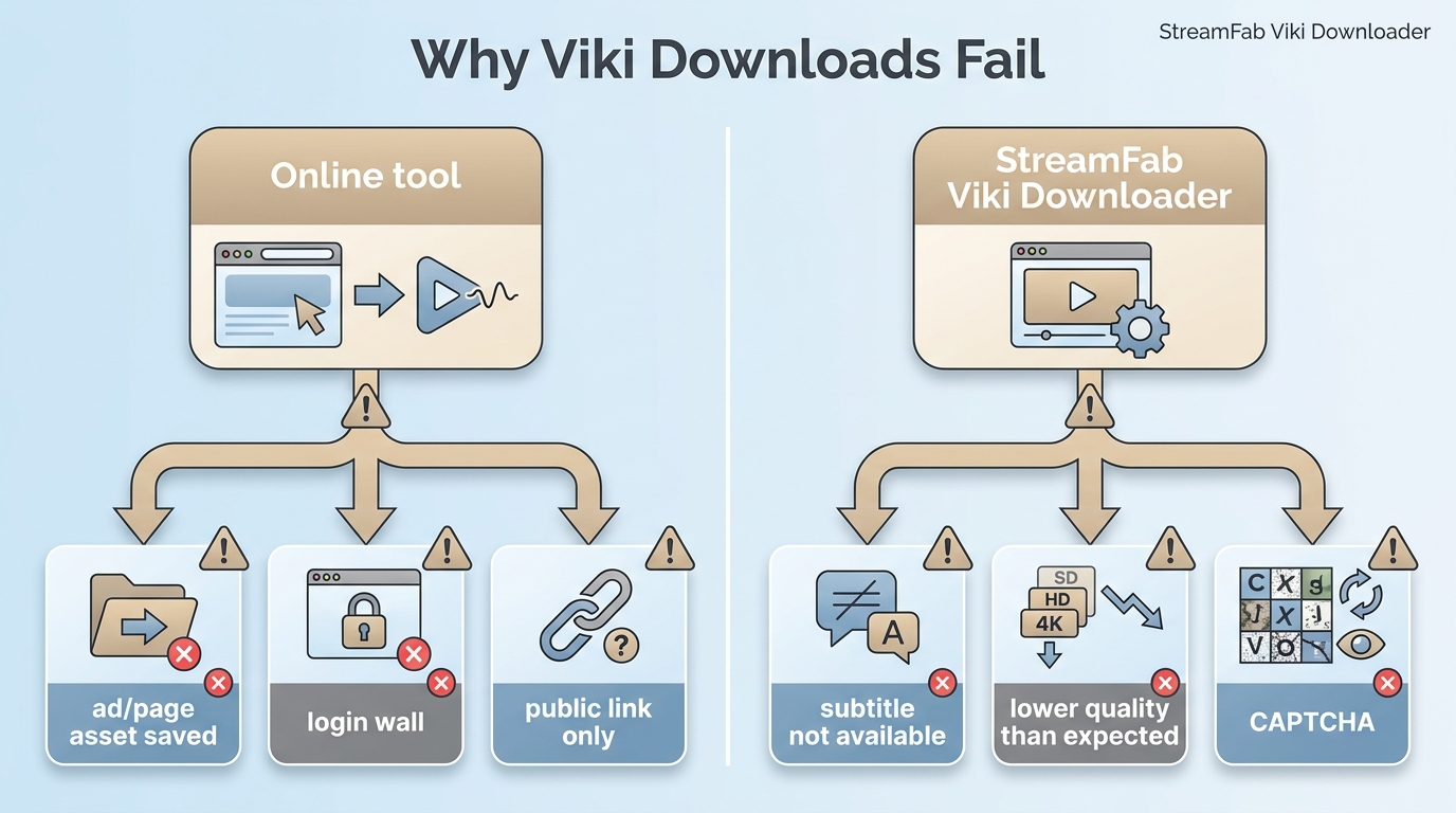 Why Viki downloads fail: link issues, login prompts, missing subtitles, and lower quality