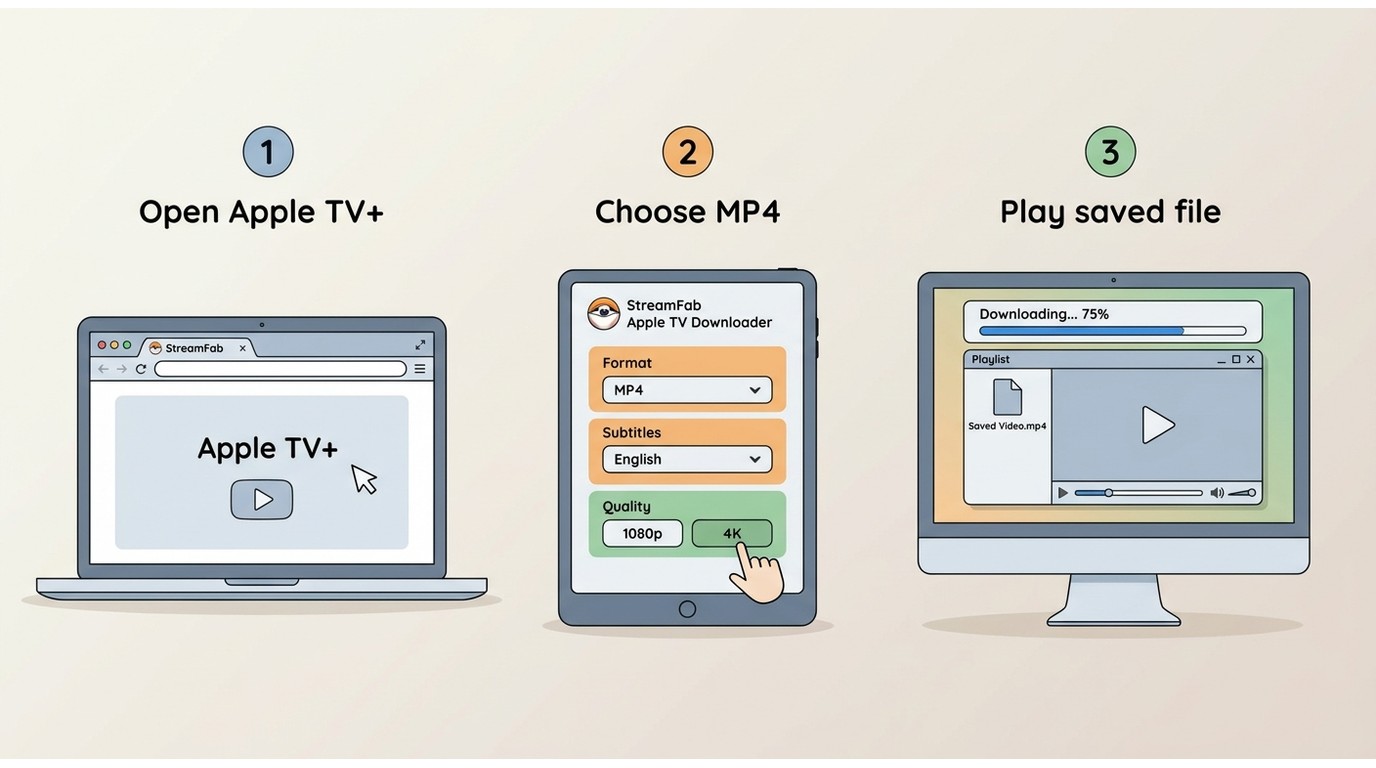 Three steps to save Apple TV+ videos locally with StreamFab
