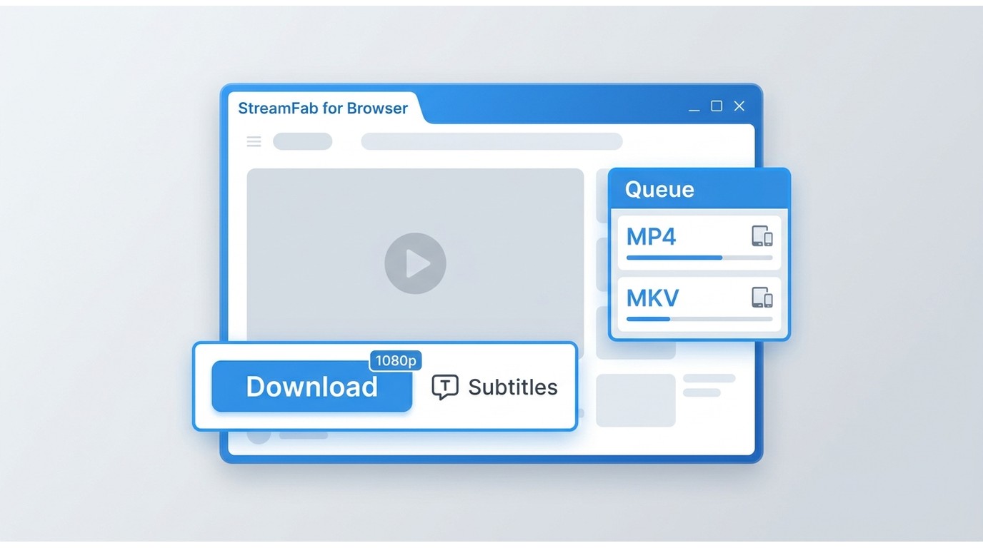 StreamFab for Browser 下载 YouTube 视频的主要操作界面