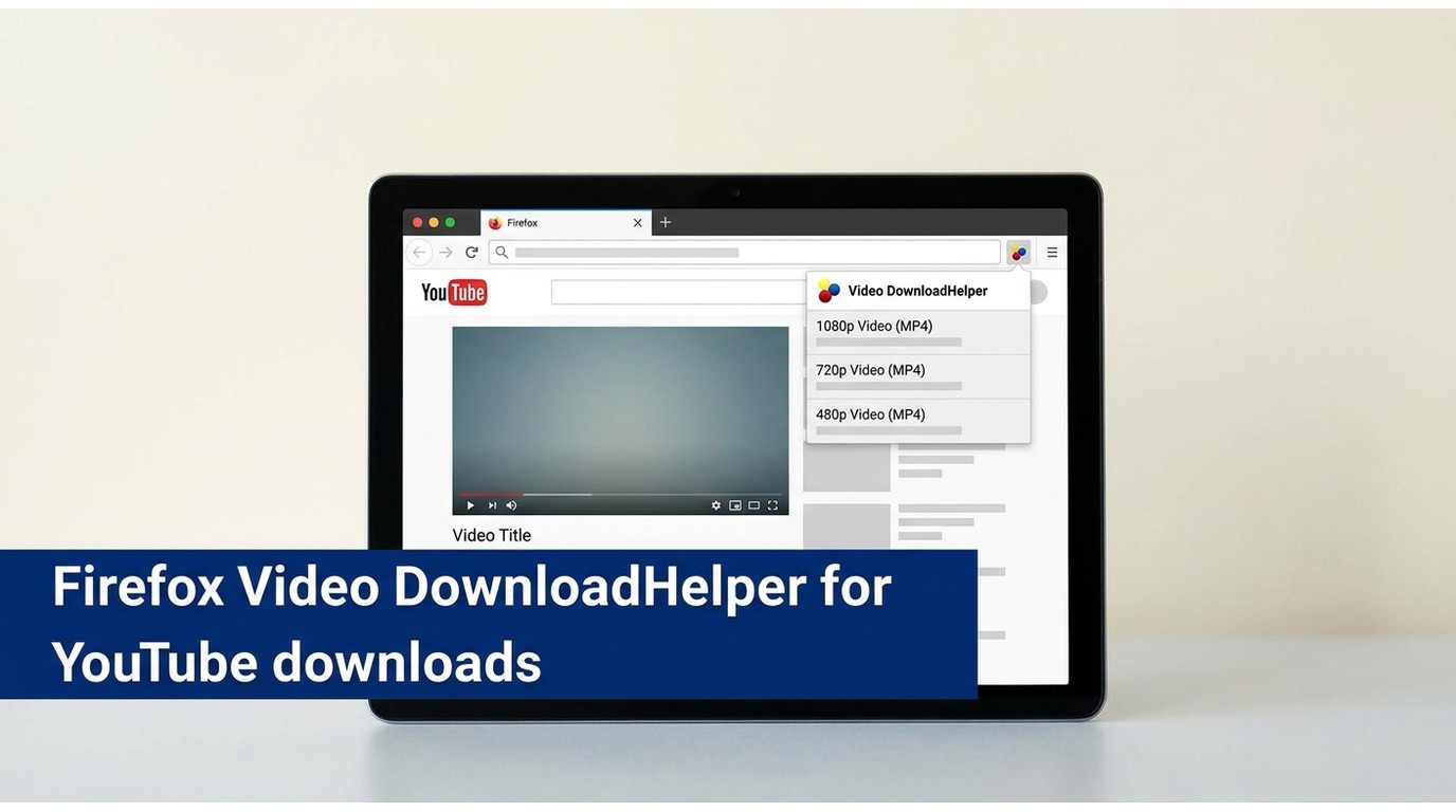 Video DownloadHelper in Firefox showing downloadable YouTube video entries