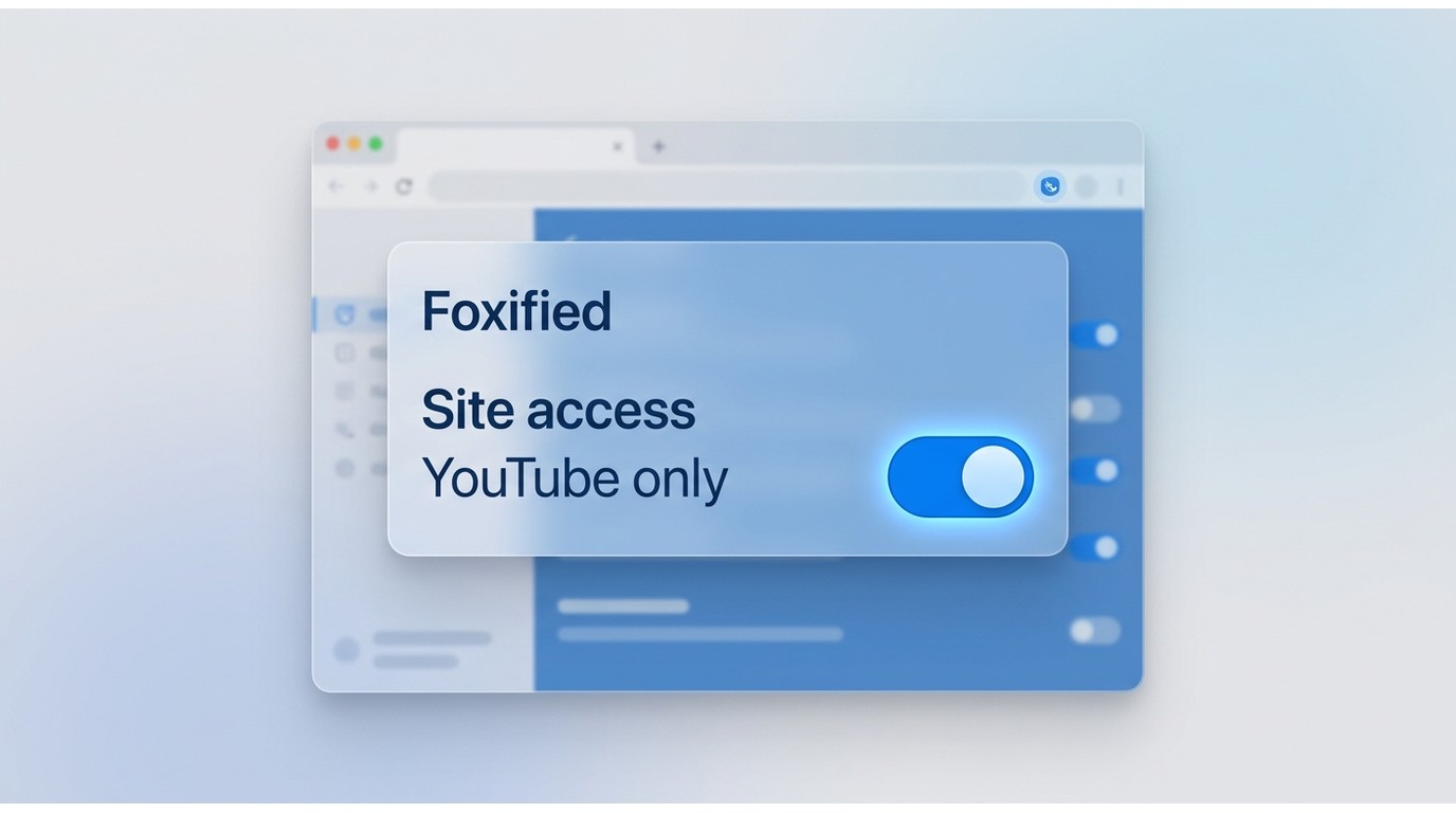 Foxified 在 Chrome 或 Edge 中限制站点访问的设置界面