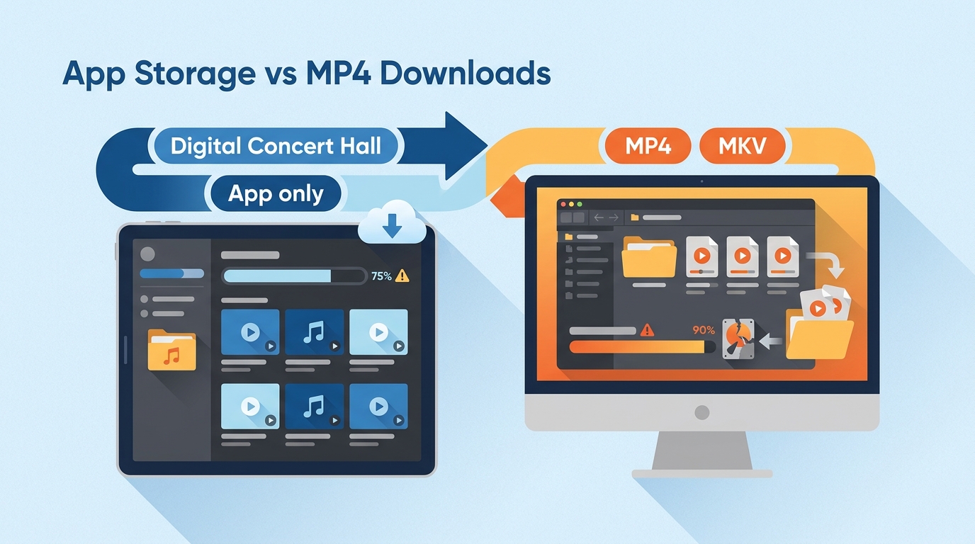 Digital Concert Hall Downloads: App Storage vs MP4 Files