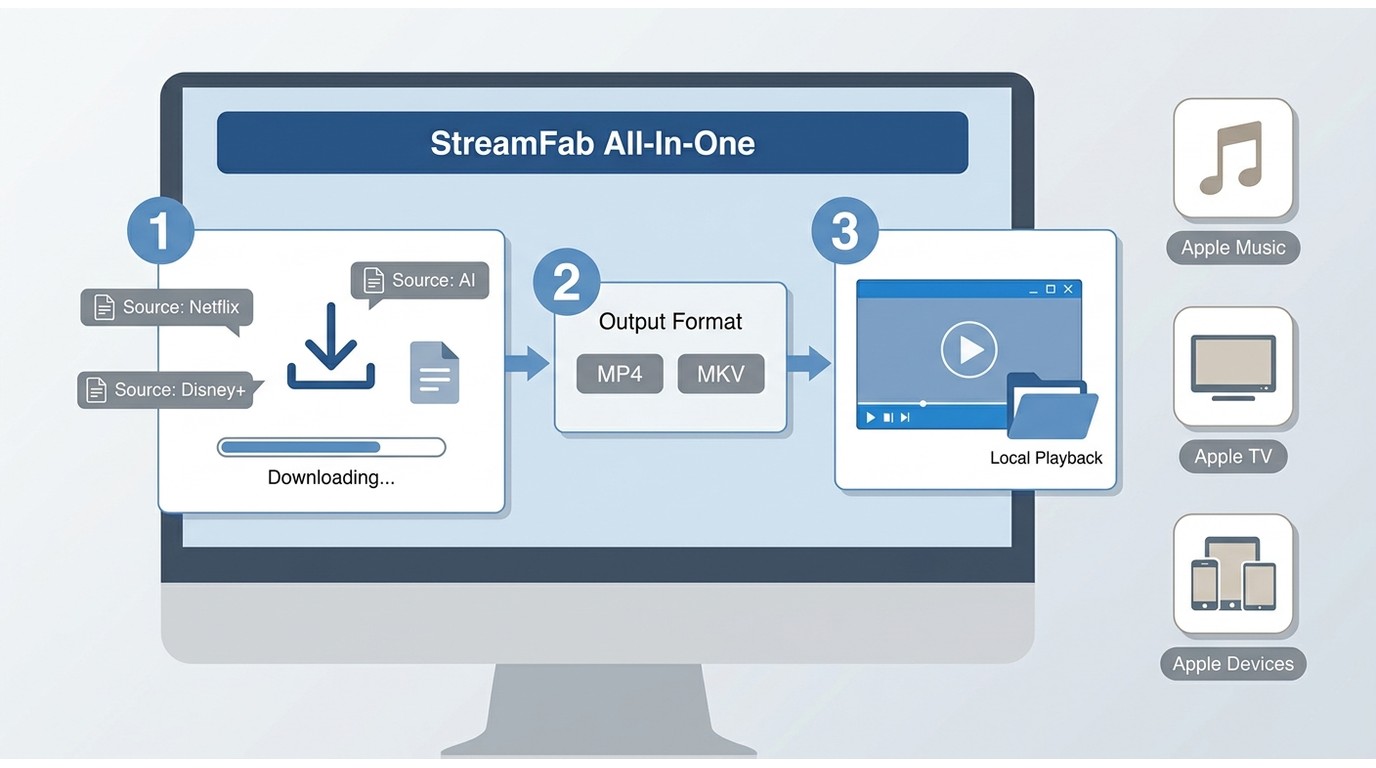 How StreamFab creates local MP4 or MKV files for personal offline viewing