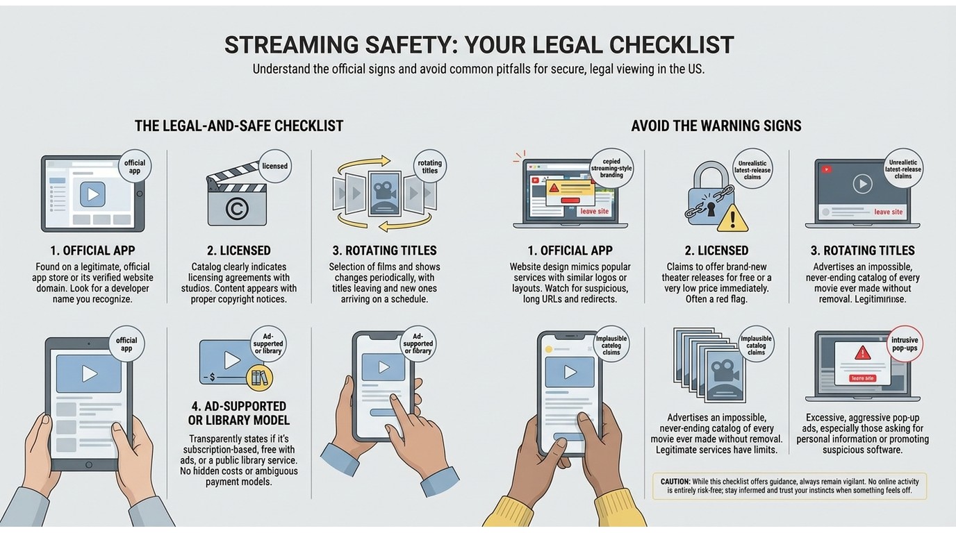 How to check whether a streaming site is official, licensed, and safe before watching.