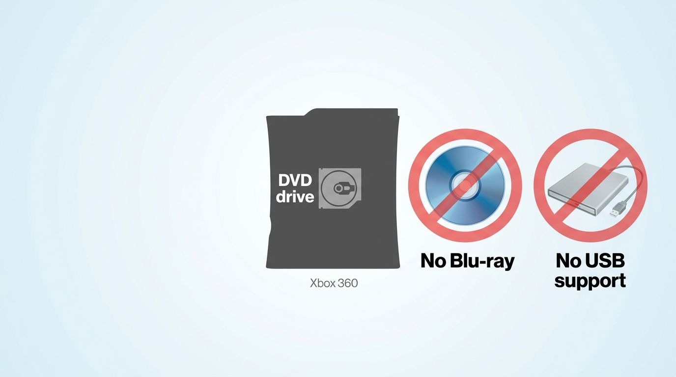 Pourquoi la Xbox 360 ne peut pas lire le Blu-ray : son lecteur DVD intégré ne peut pas reconnaître les disques Blu-ray ni les Blu-ray USB