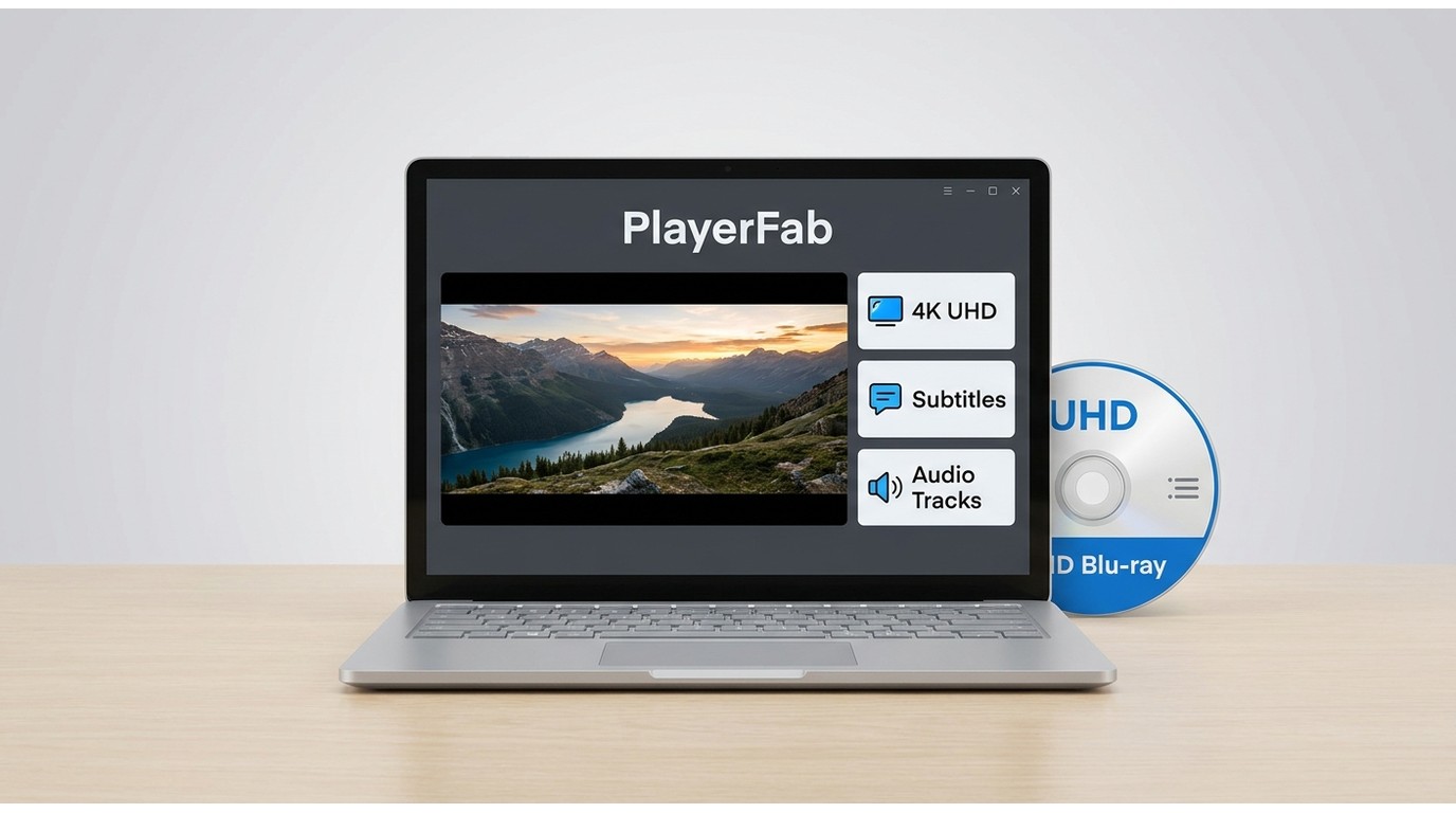 PlayerFab playing a 4K UHD Blu-ray with disc menus, subtitles, audio tracks, and hardware decoding.