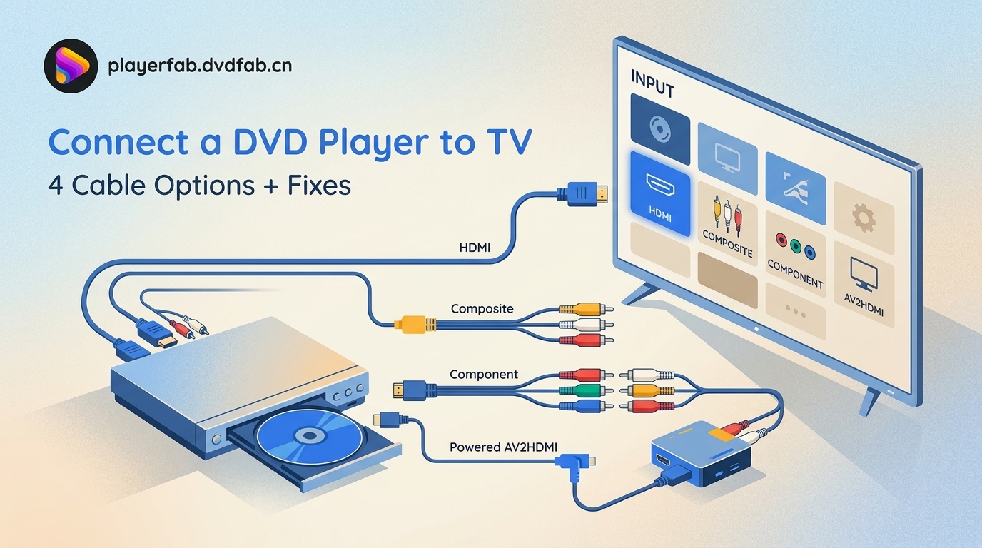 How to Connect a DVD Player to a TV: 4 Cable Options and Fixes