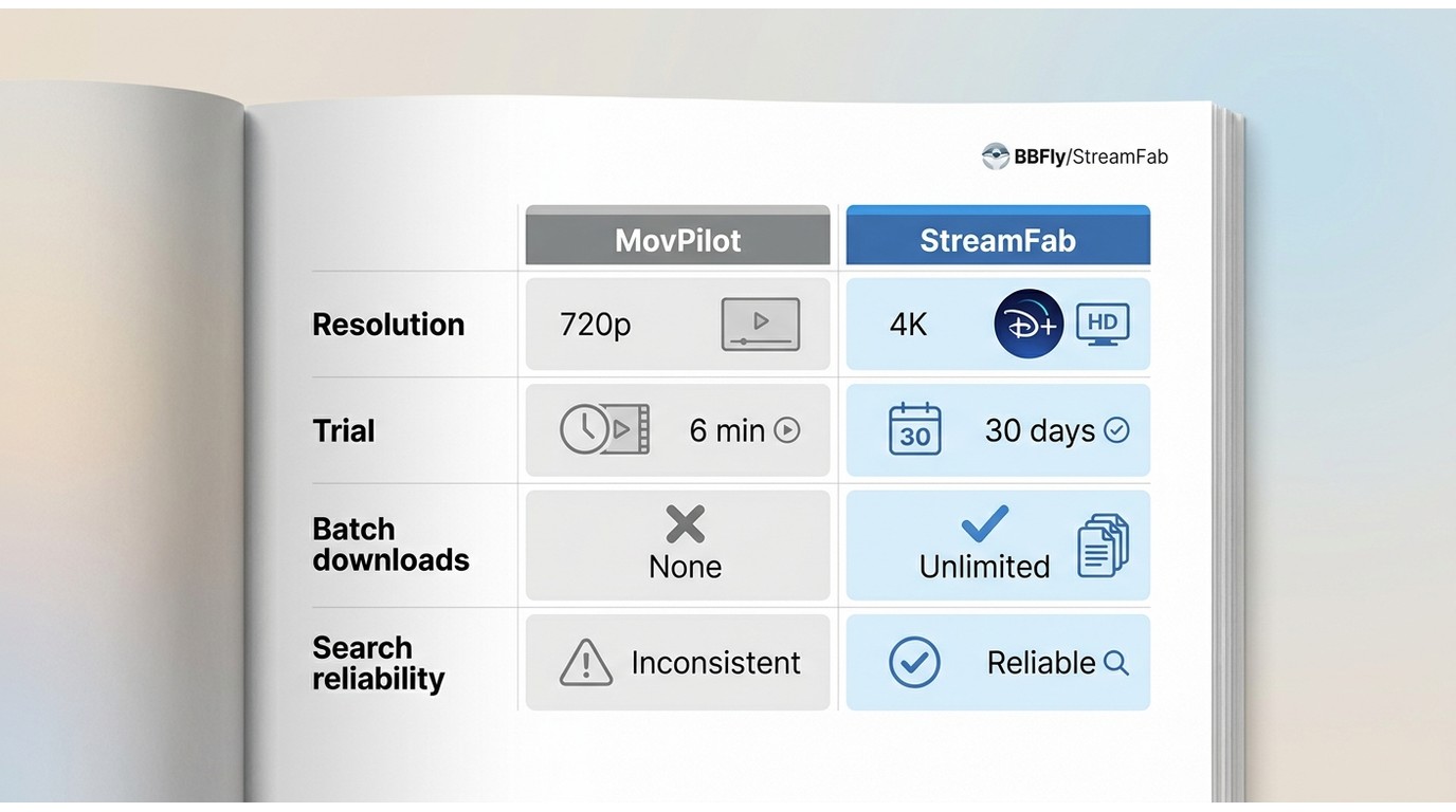Quick movpilot and streamfab comparison