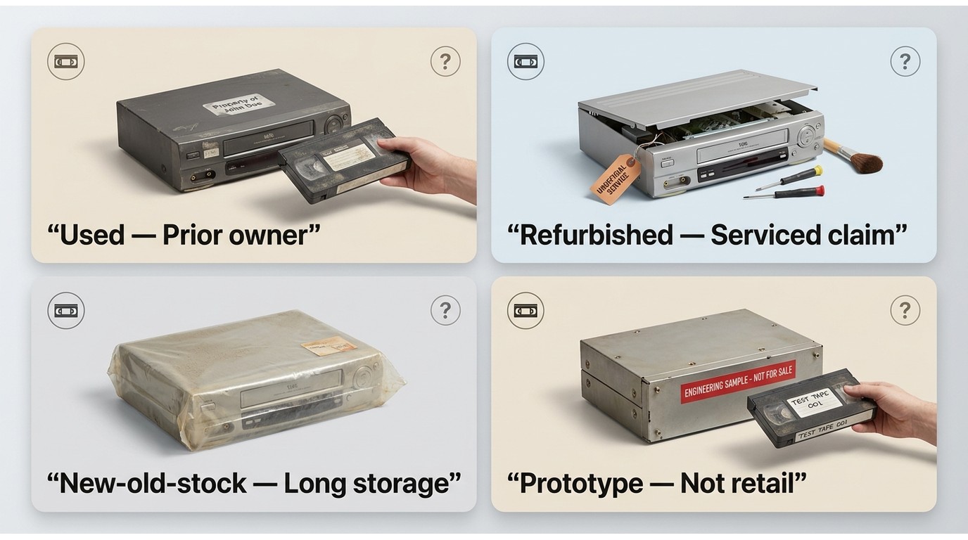 Differences between used, refurbished, new-old-stock, and prototype VHS players