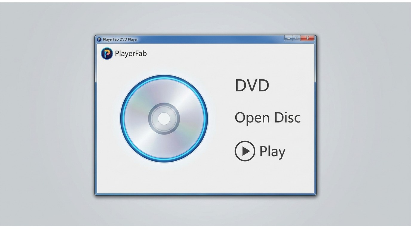 PlayerFab DVD Player opening a disc menu on Windows from an optical drive