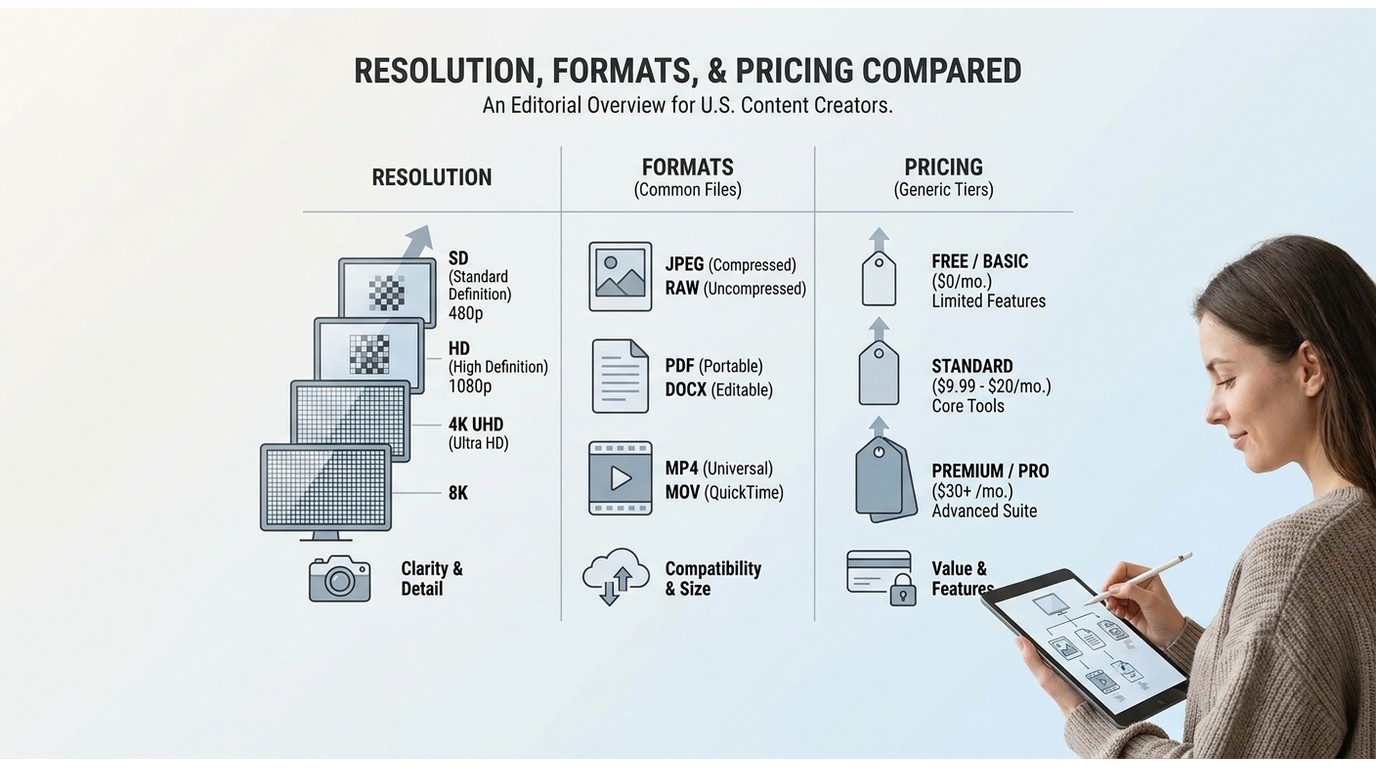 Resolution formats and pricing compared