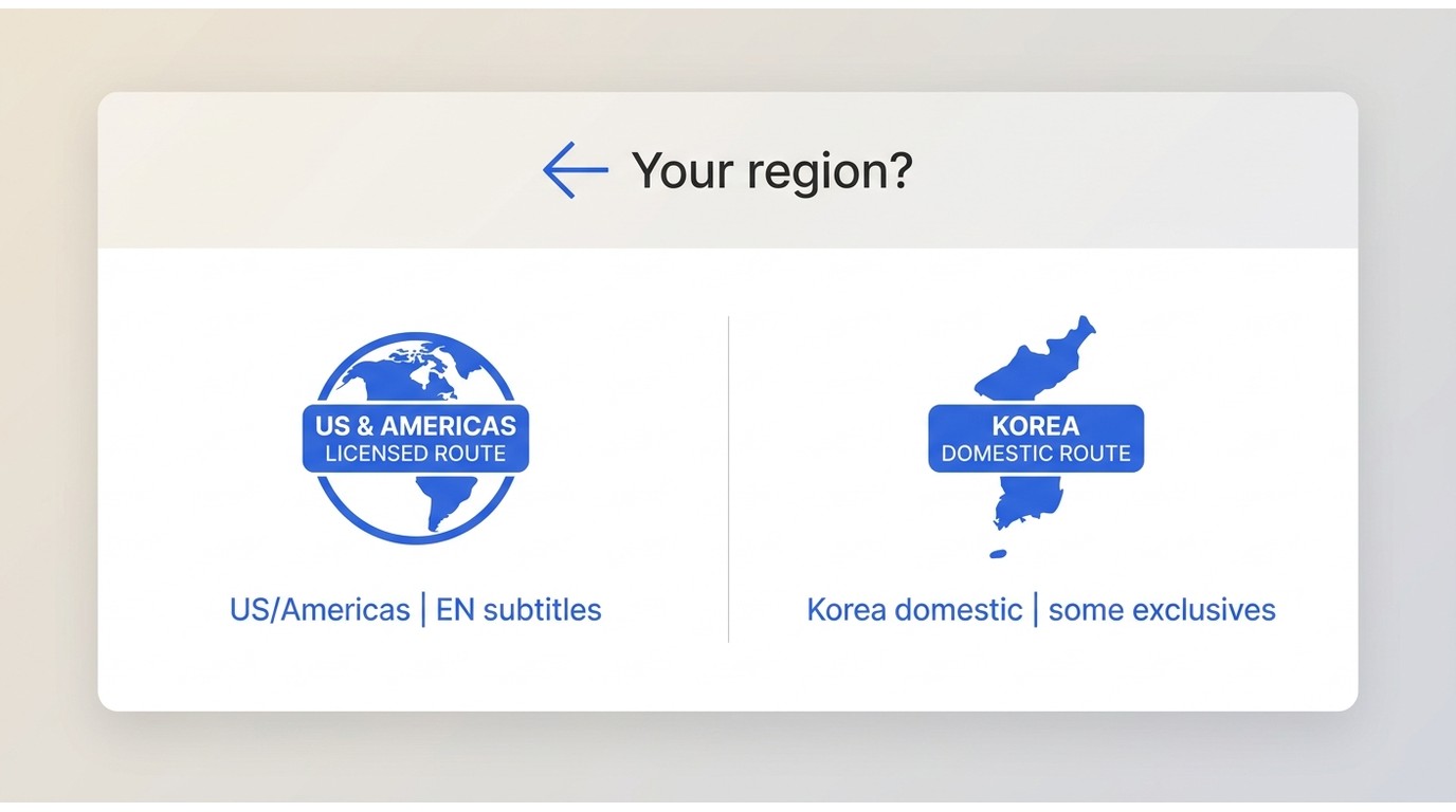 Decision guide: KOCOWA+ for US viewers vs direct Wavve Korea access, with key differences listed