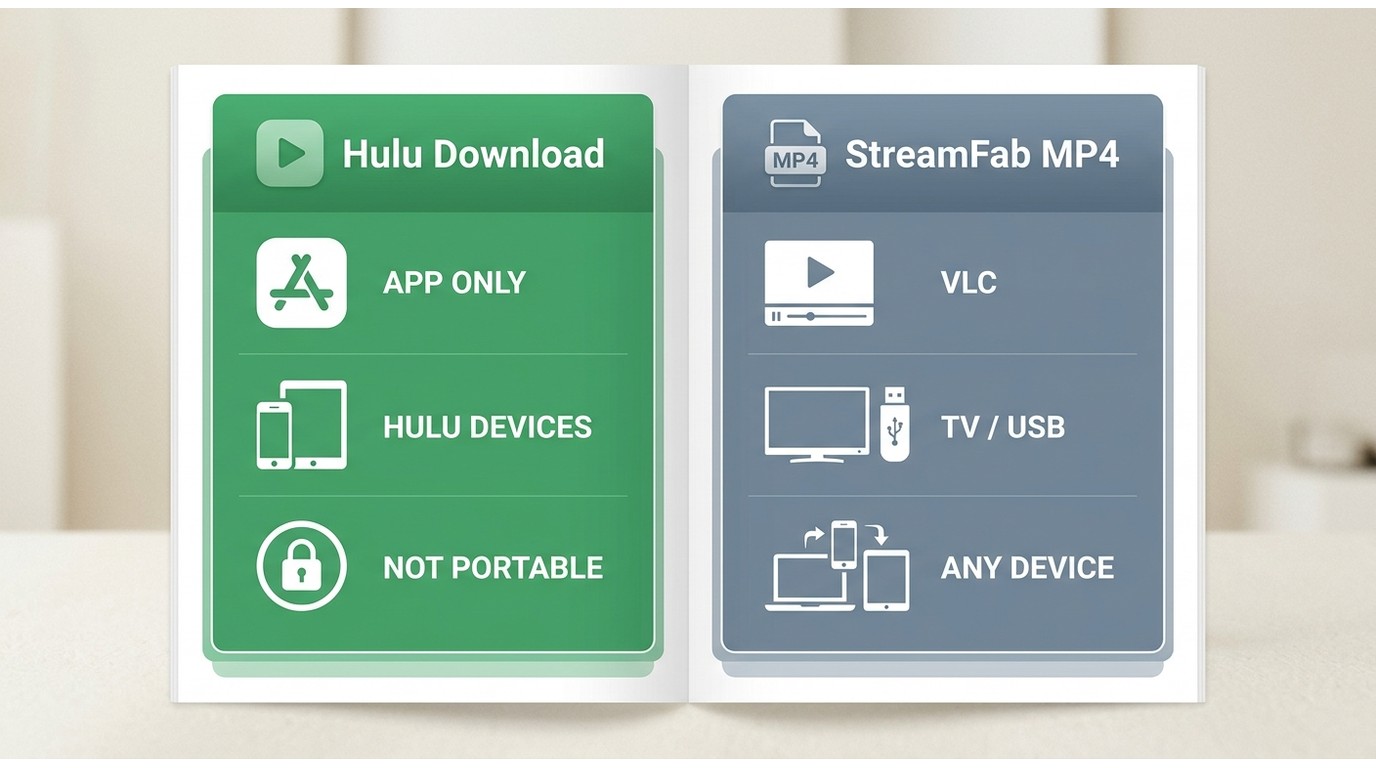 Hulu in-app download vs portable MP4: device support, playback requirements, and portability compare