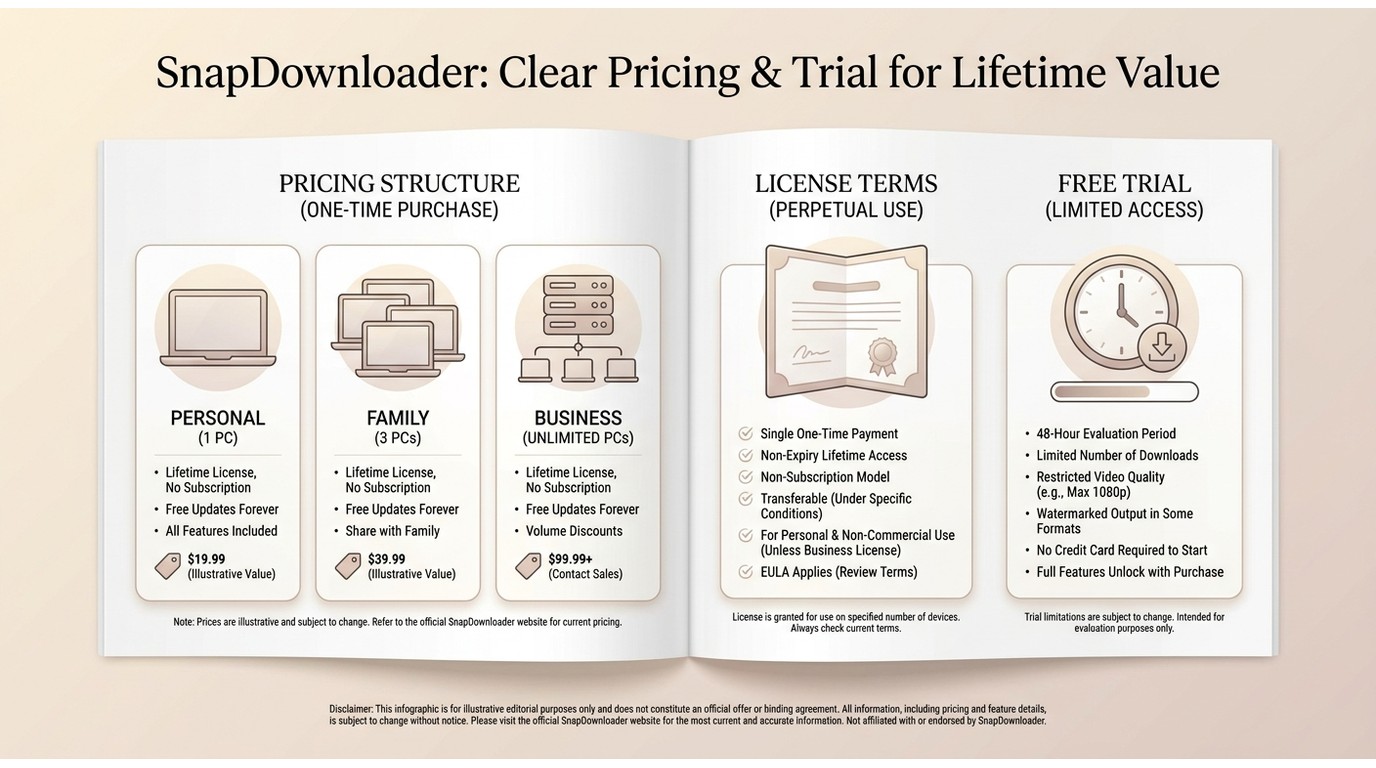 Snapdownloader pricing license and free trial