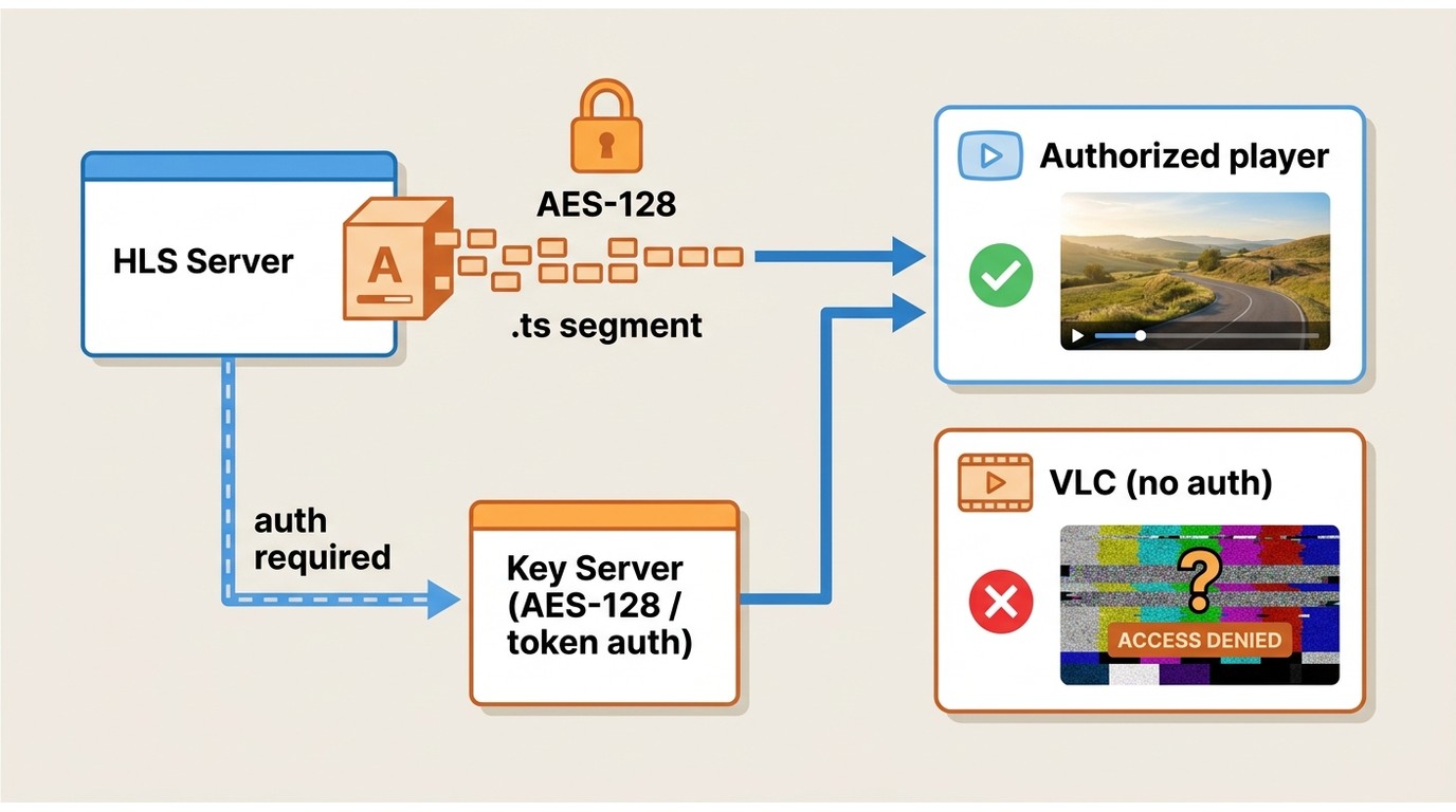 Protected streams and encrypted m3u8