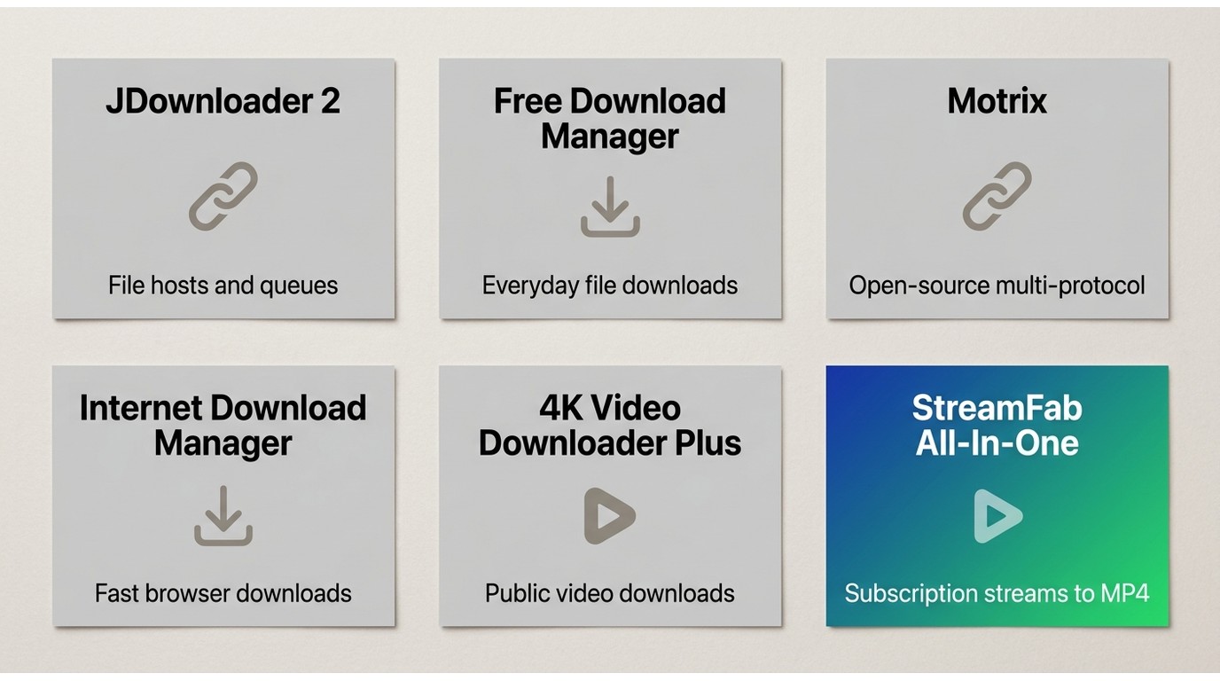 Jdownloader alternatives by use case