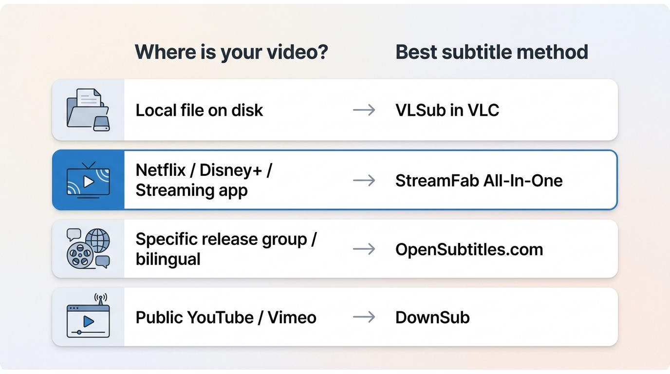 Quick answer match the method to your video source