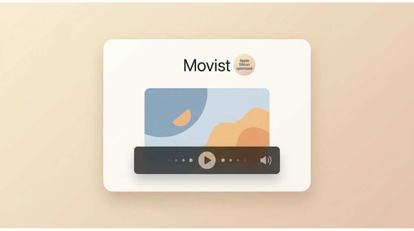 Movist player on macOS with QuickTime-style interface playing a local video file