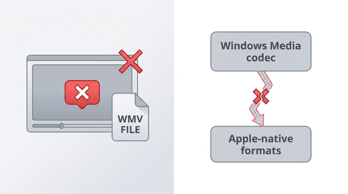 Why quicktime does not open wmv