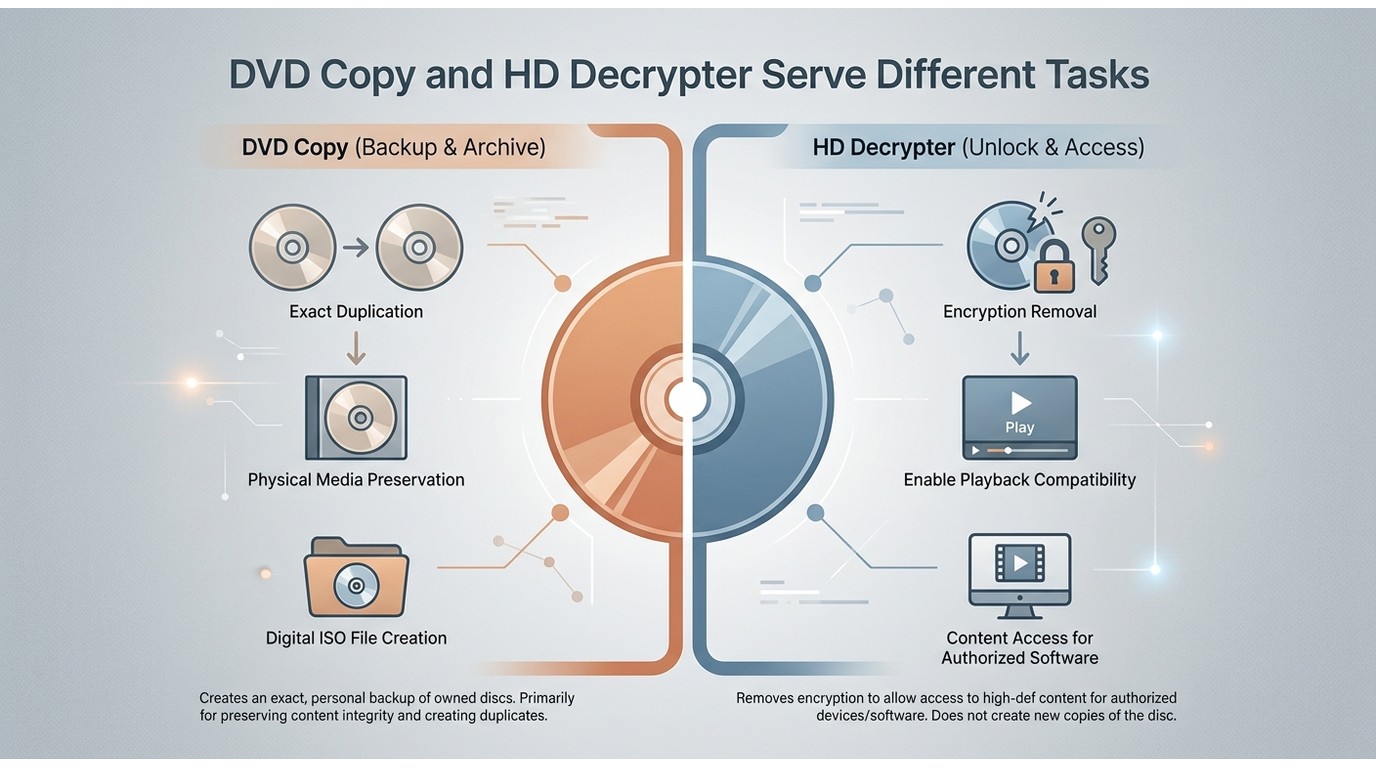Dvd copy and hd decrypter serve different tasks