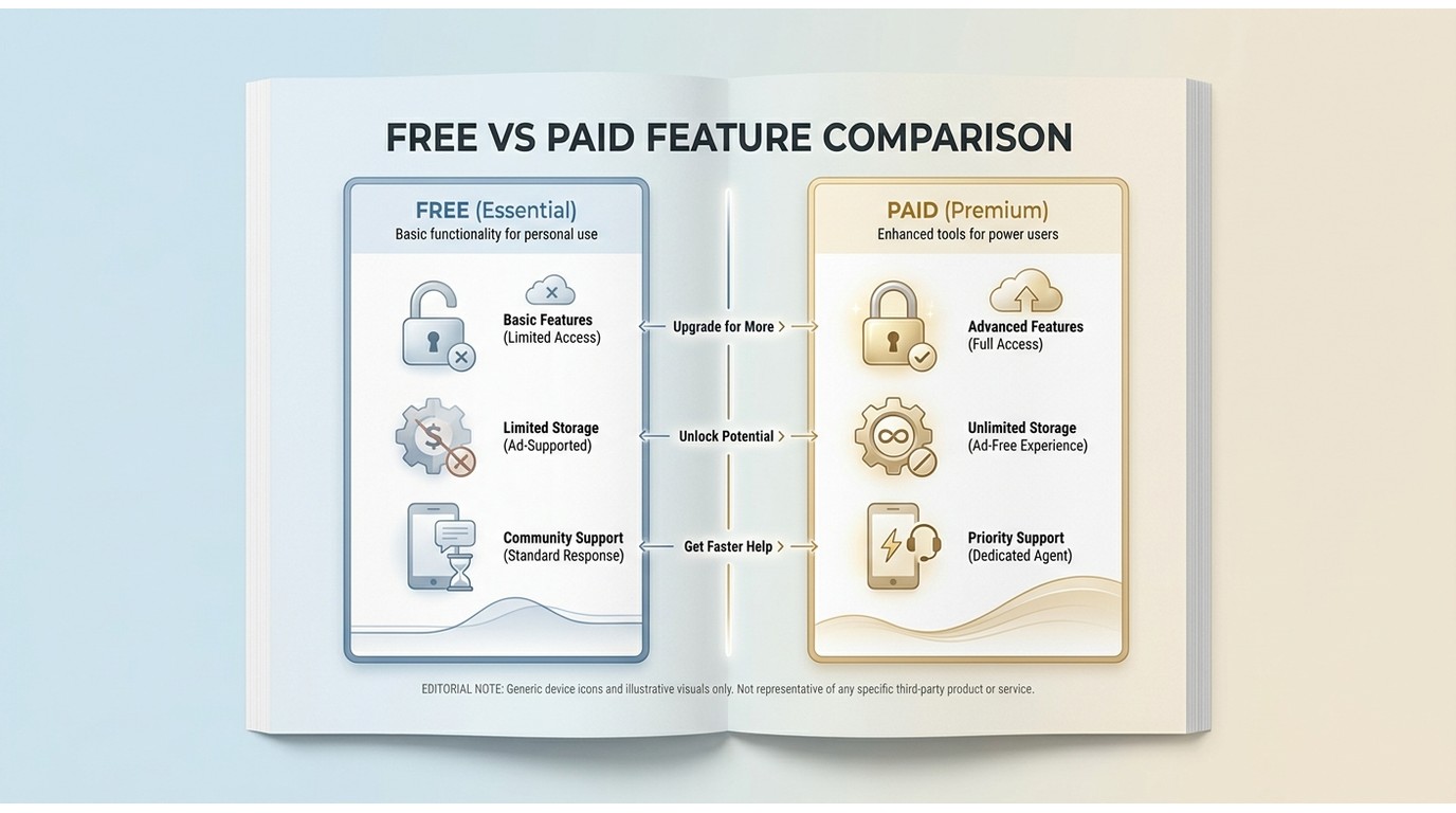 Free vs paid feature comparison
