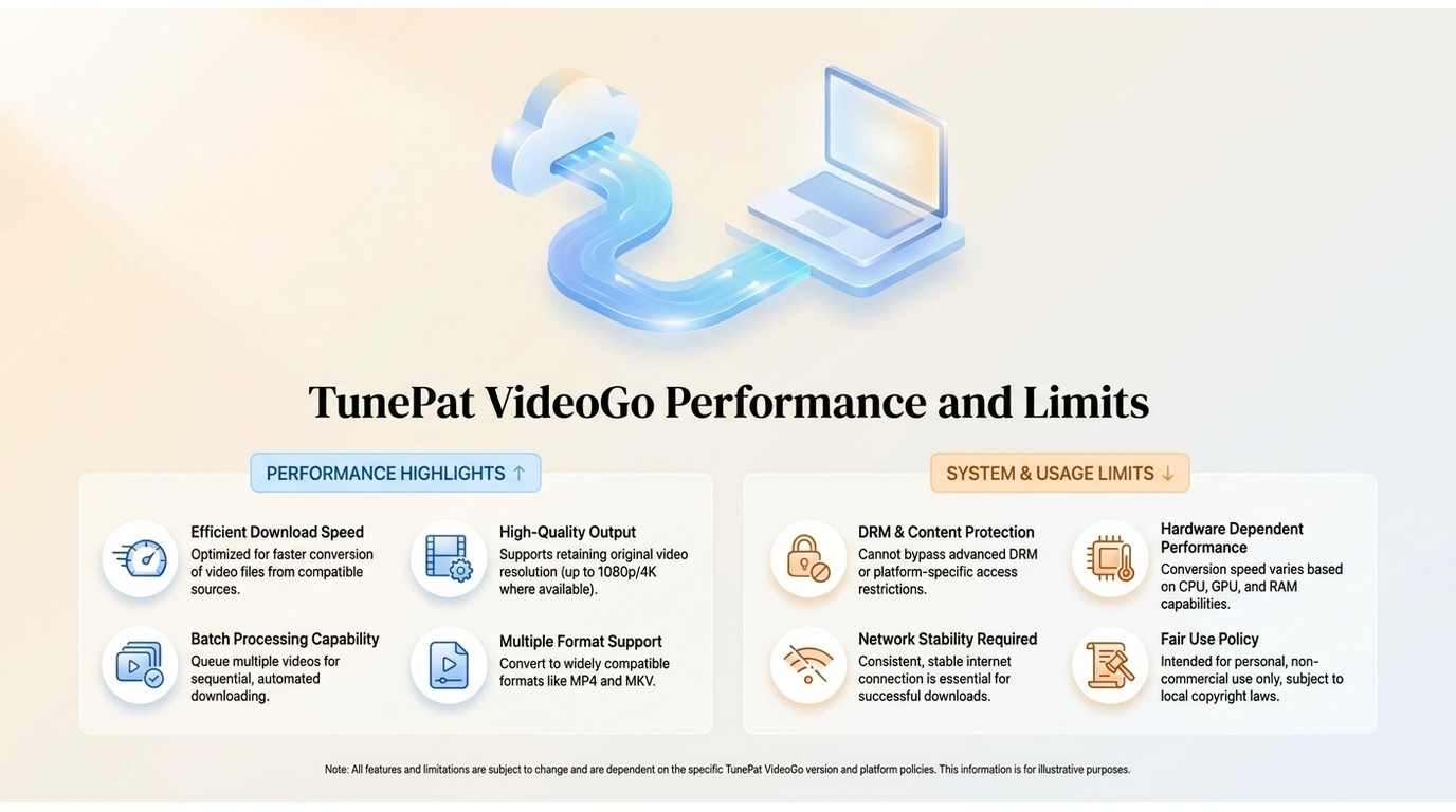 Tunepat videogo performance and limits