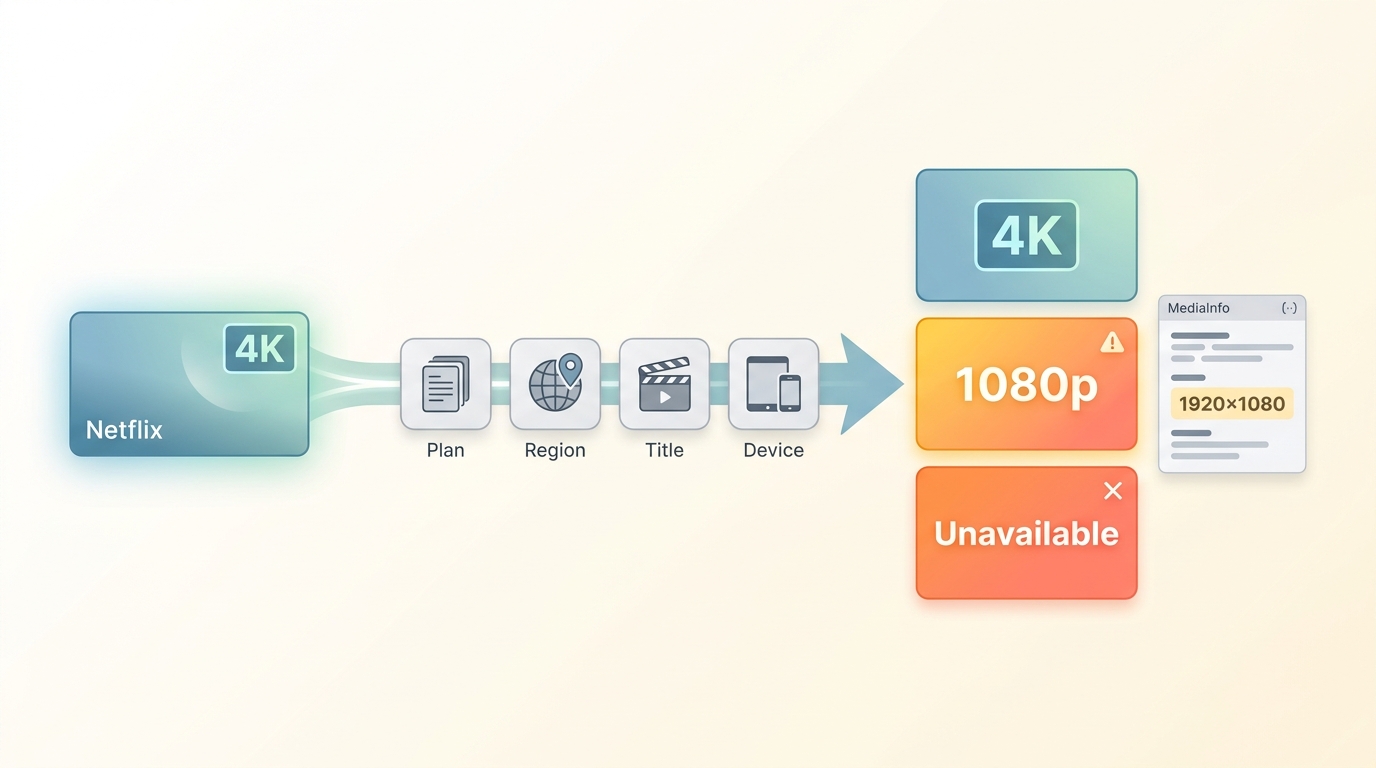 How Netflix 4K playback availability can result in 4K or 1080p local output.