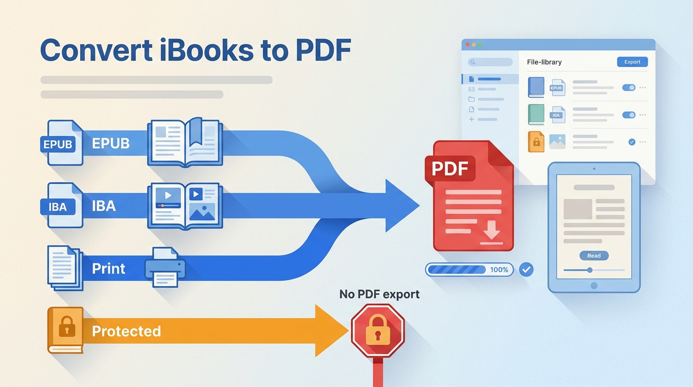 Convert iBooks to PDF in 2026: 4 Methods by File Type