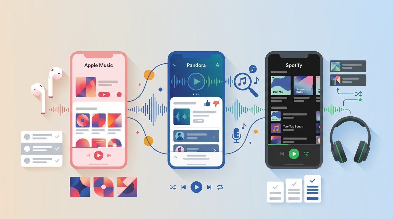 Apple Music vs Pandora vs Spotify: Best Choice in 2026