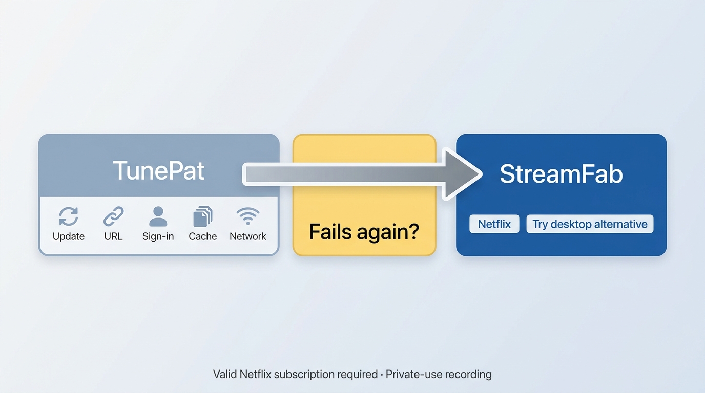 When repeated TunePat failures may justify StreamFab instead of Netflix app guidance