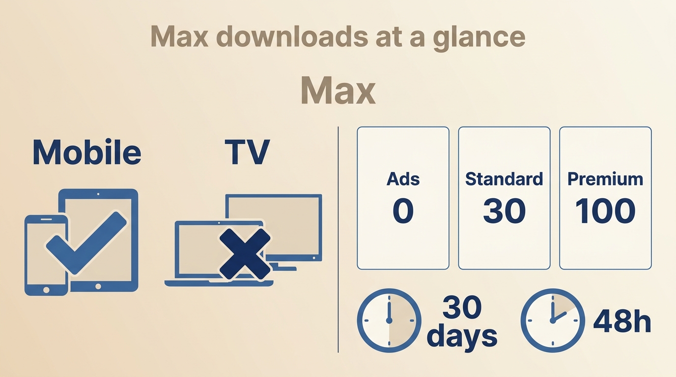 Max download availability, plan quotas, and 30-day and 48-hour expiration limits