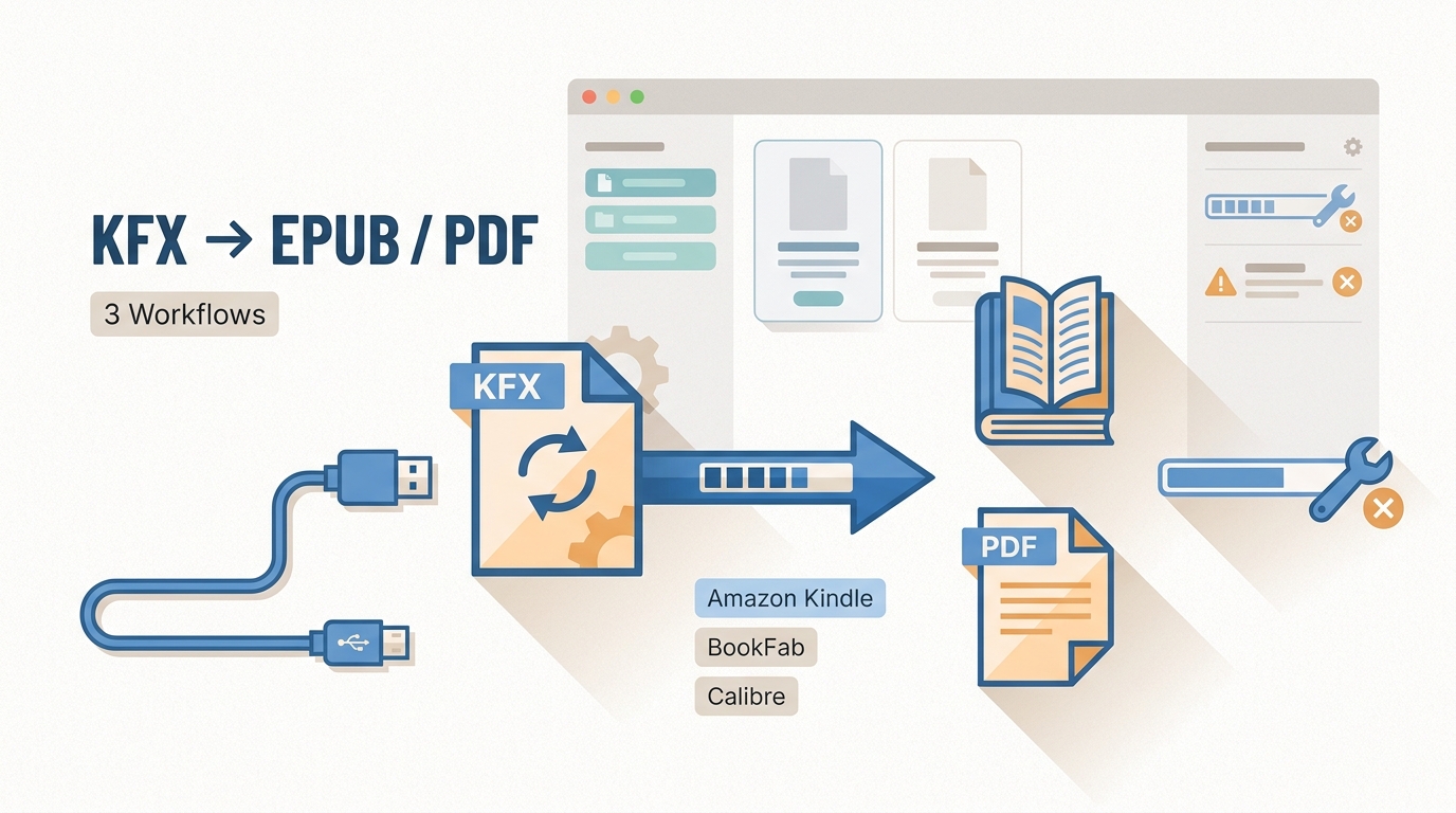 KFX to EPUB or PDF: 3 Current Workflows and Fixes