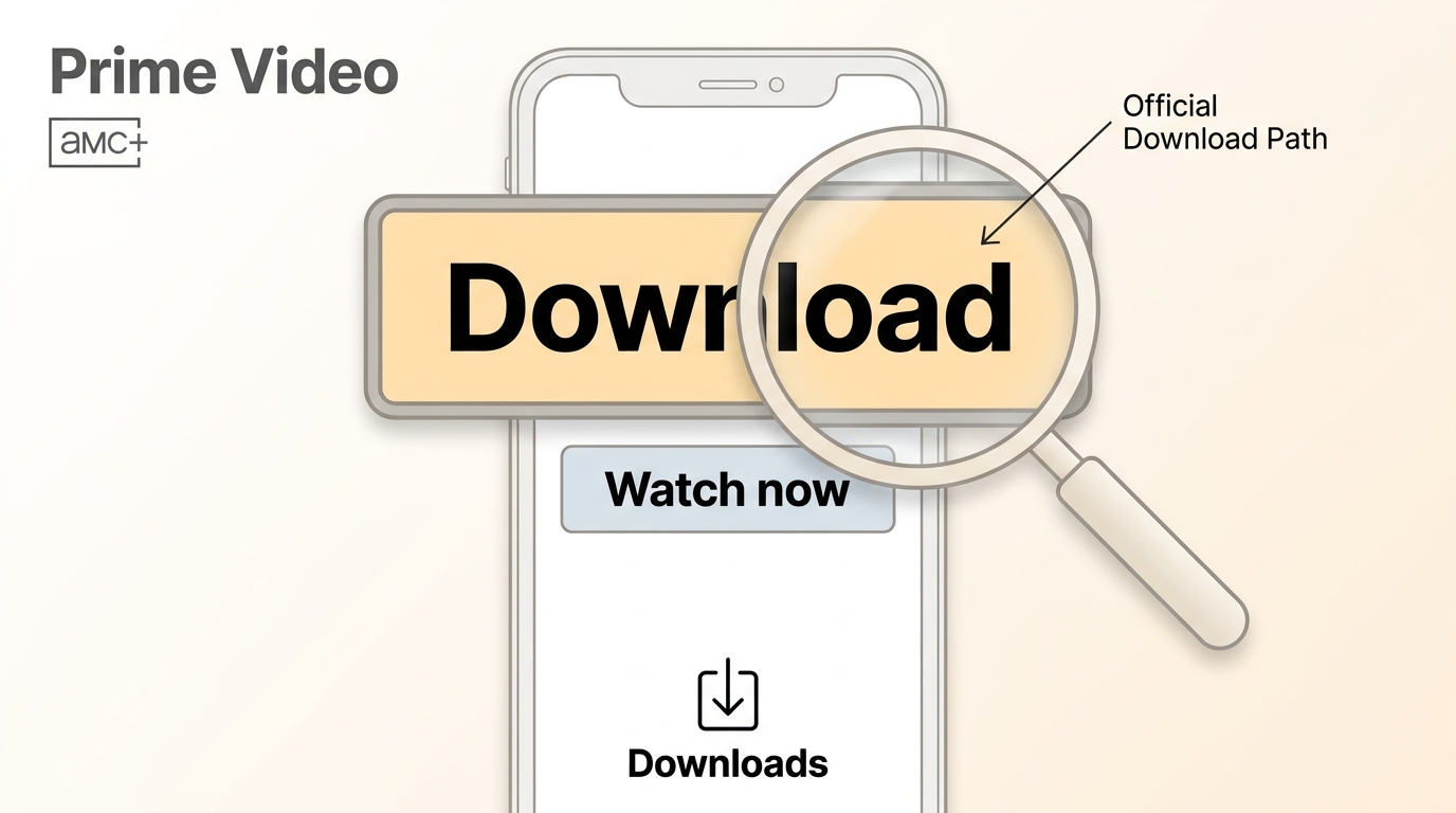 Prime Video Channel title page with the Download control for offline viewing