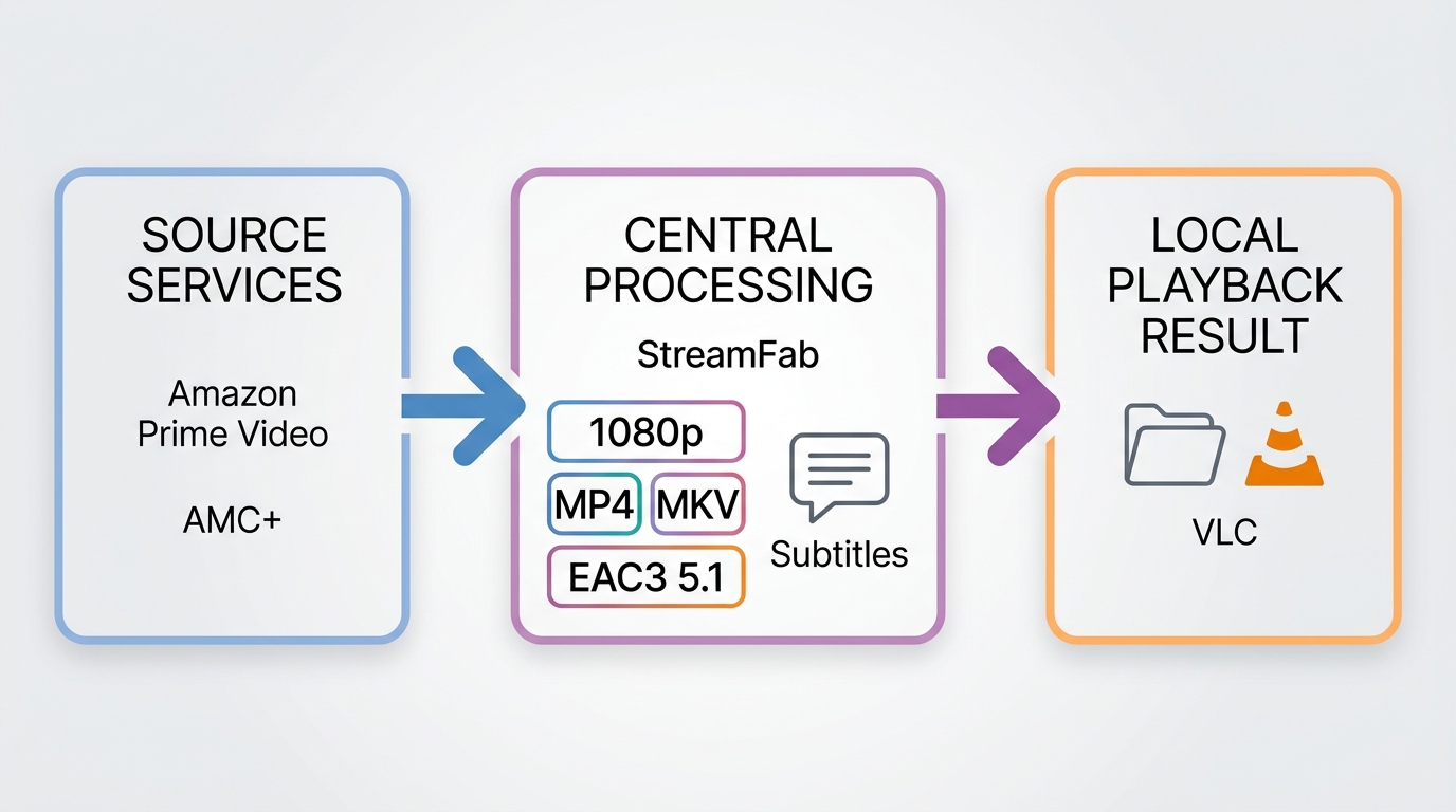 StreamFab output options for authorized Prime Video Channel files in MP4 or MKV
