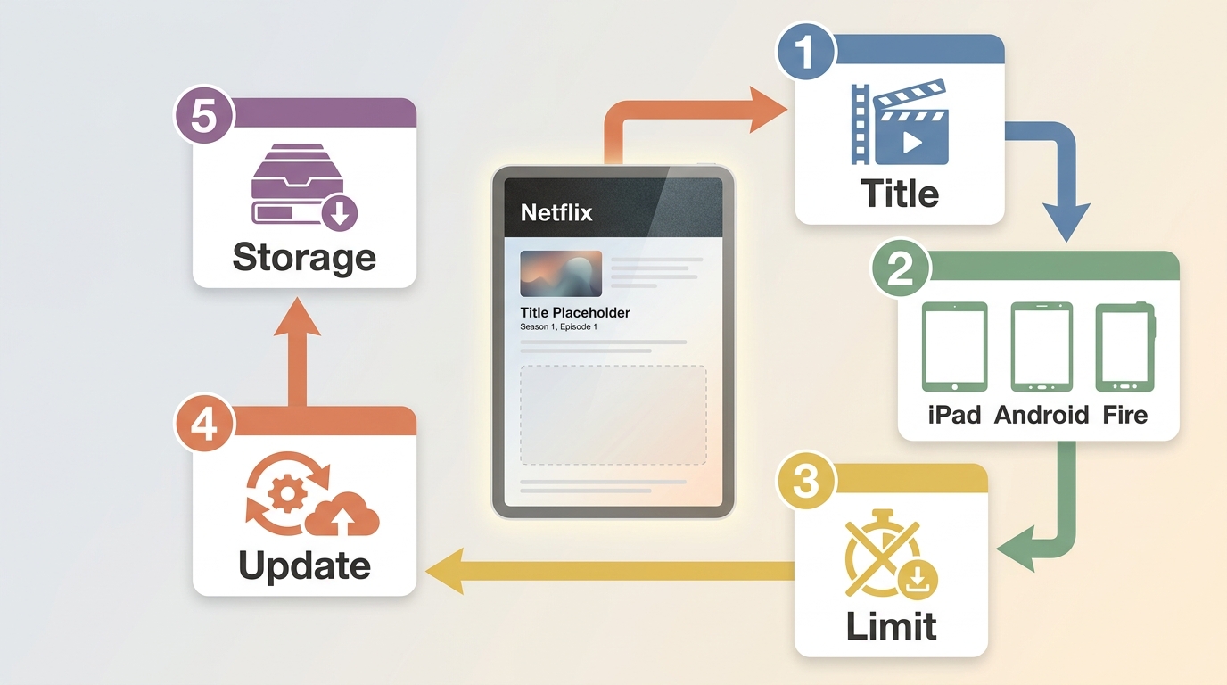 Troubleshooting flow for a missing Netflix download button on tablets