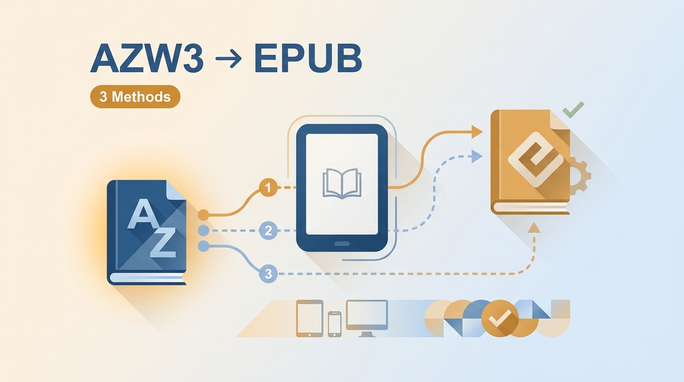 AZW3 to EPUB: 3 Conversion Methods and File Compatibility Tips