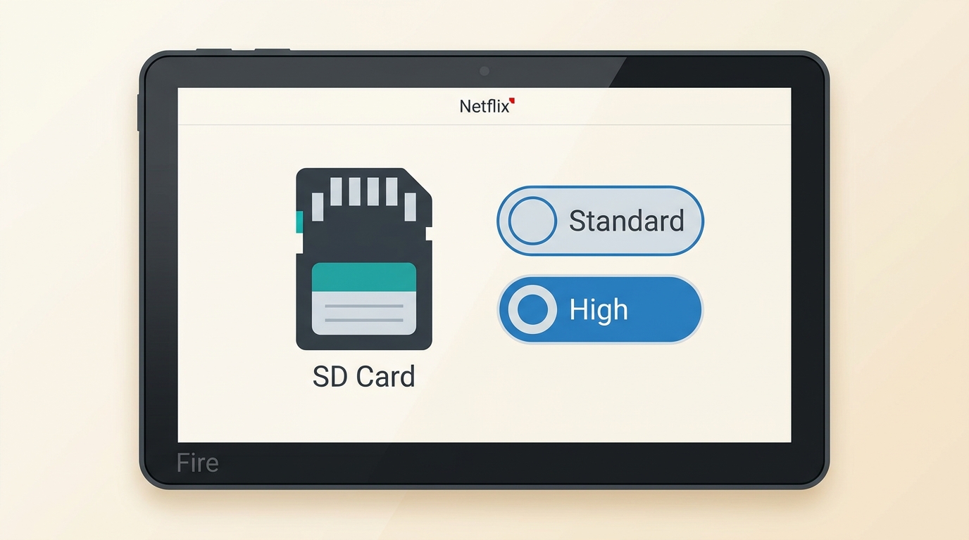 Netflix Fire tablet settings for SD card storage and download quality