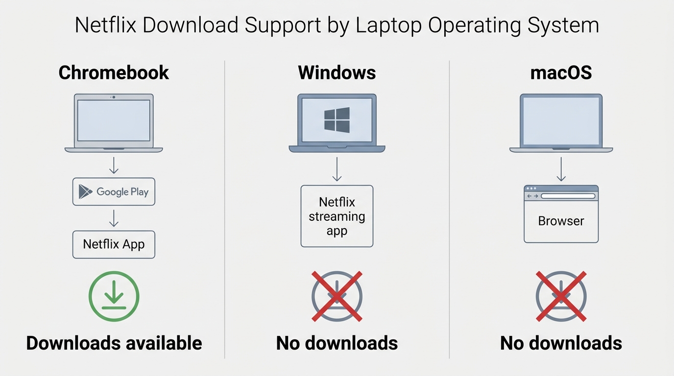 How Netflix apps differ across Chromebook, Windows, and macOS