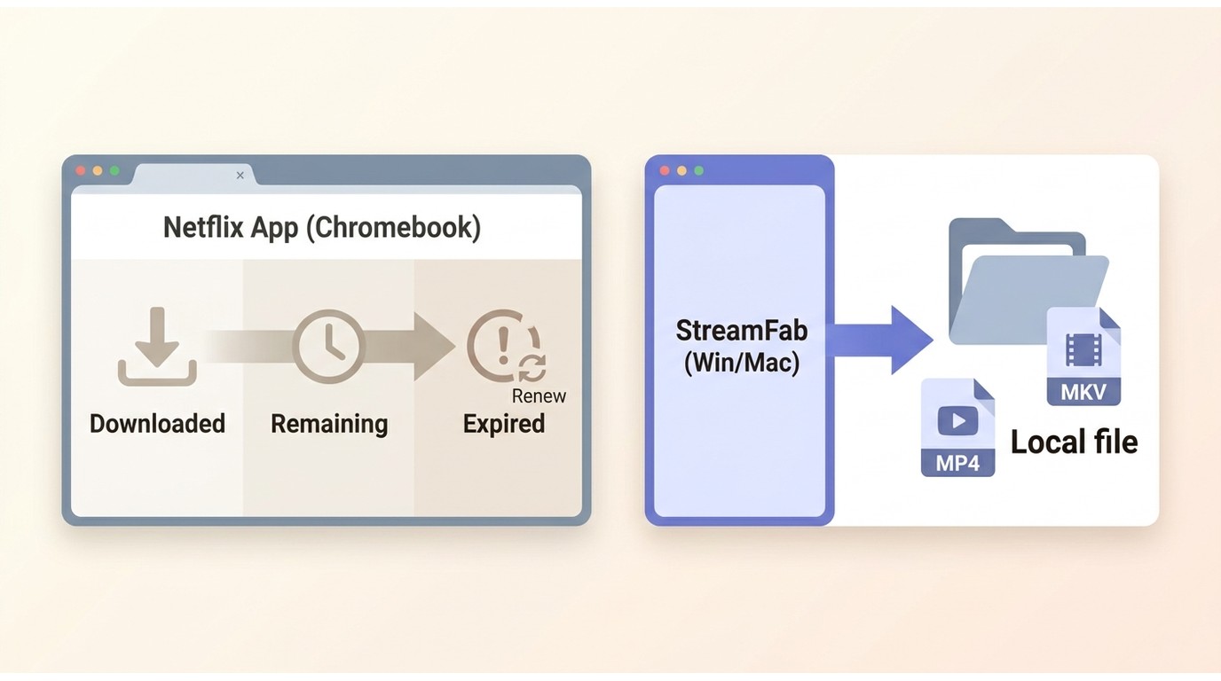Netflix download expiration compared with StreamFab MP4 and MKV files