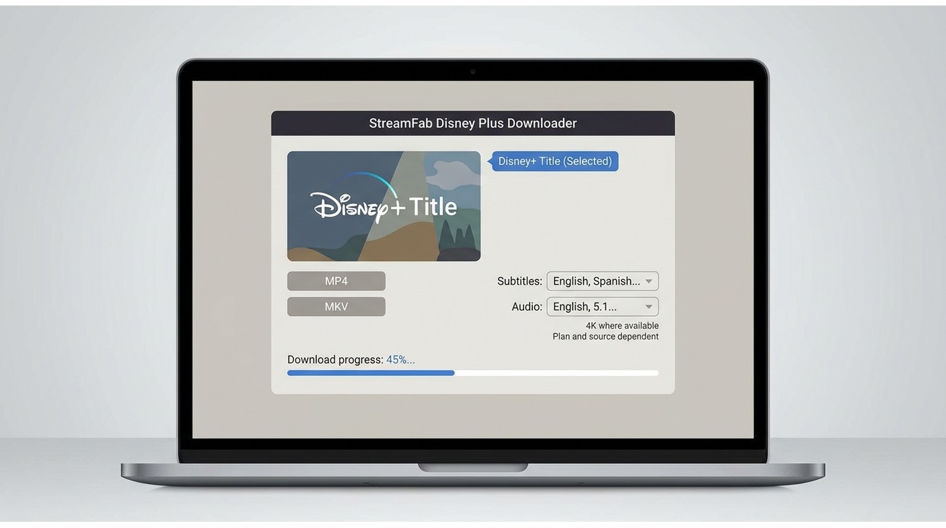 StreamFab Disney Plus Downloader saving Disney+ titles as MP4 or MKV