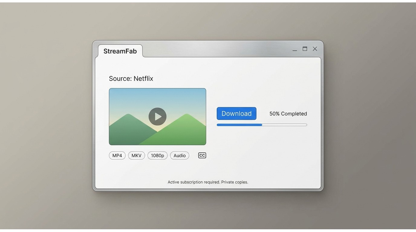 StreamFab Netflix Downloader 在电脑上选择 Netflix 视频、格式和 1080p 下载设置