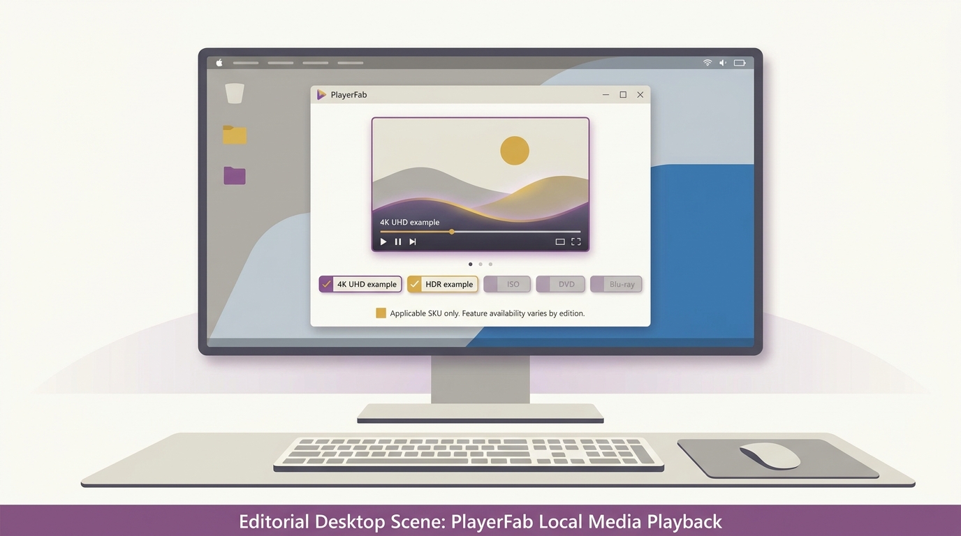 PlayerFab playing 4K UHD and HDR content on a desktop