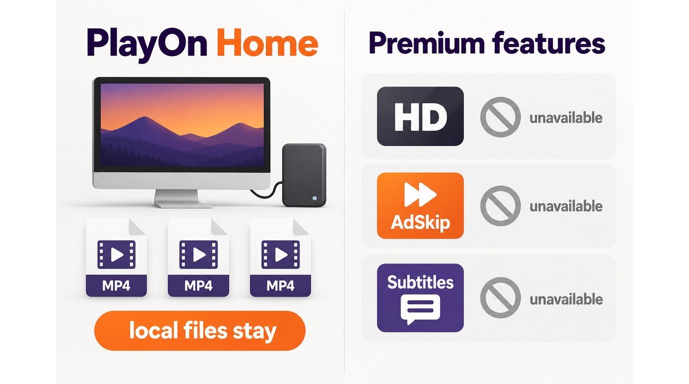 PlayOn Home local MP4 files remain while premium features end