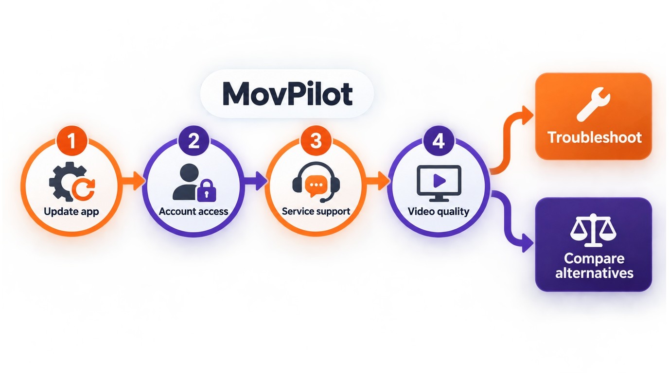 MovPilot troubleshooting path from basic checks to switching alternatives